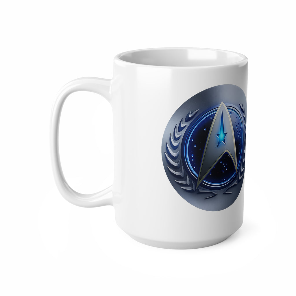Starfleet Emblem Ceramic Mug — 11oz & 15oz Sci‑Fi Coffee Cup