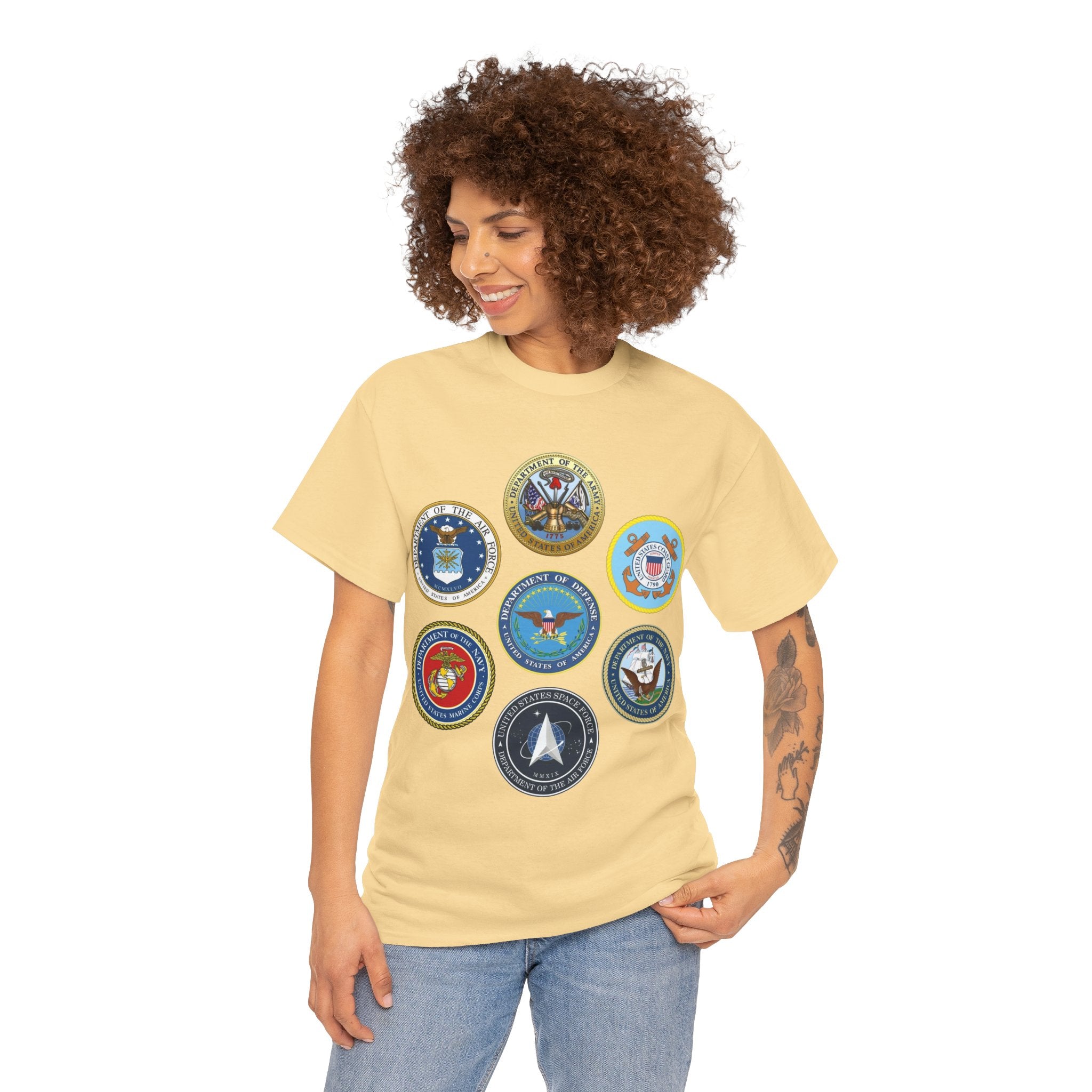 Military Branch Seals T-Shirt — Vintage US Armed Forces Emblems Tee