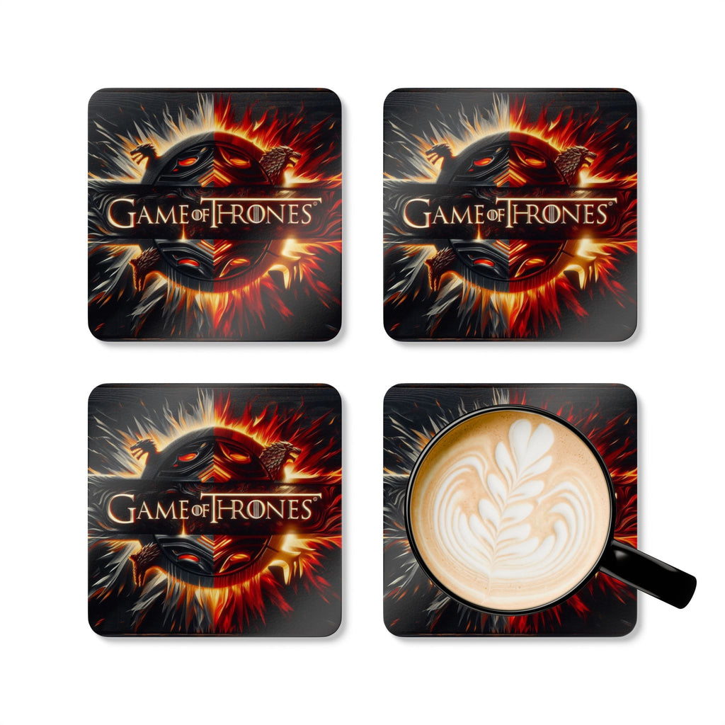 Game of Thrones Sigil Fire & Ice Design Cork Coaster Set
