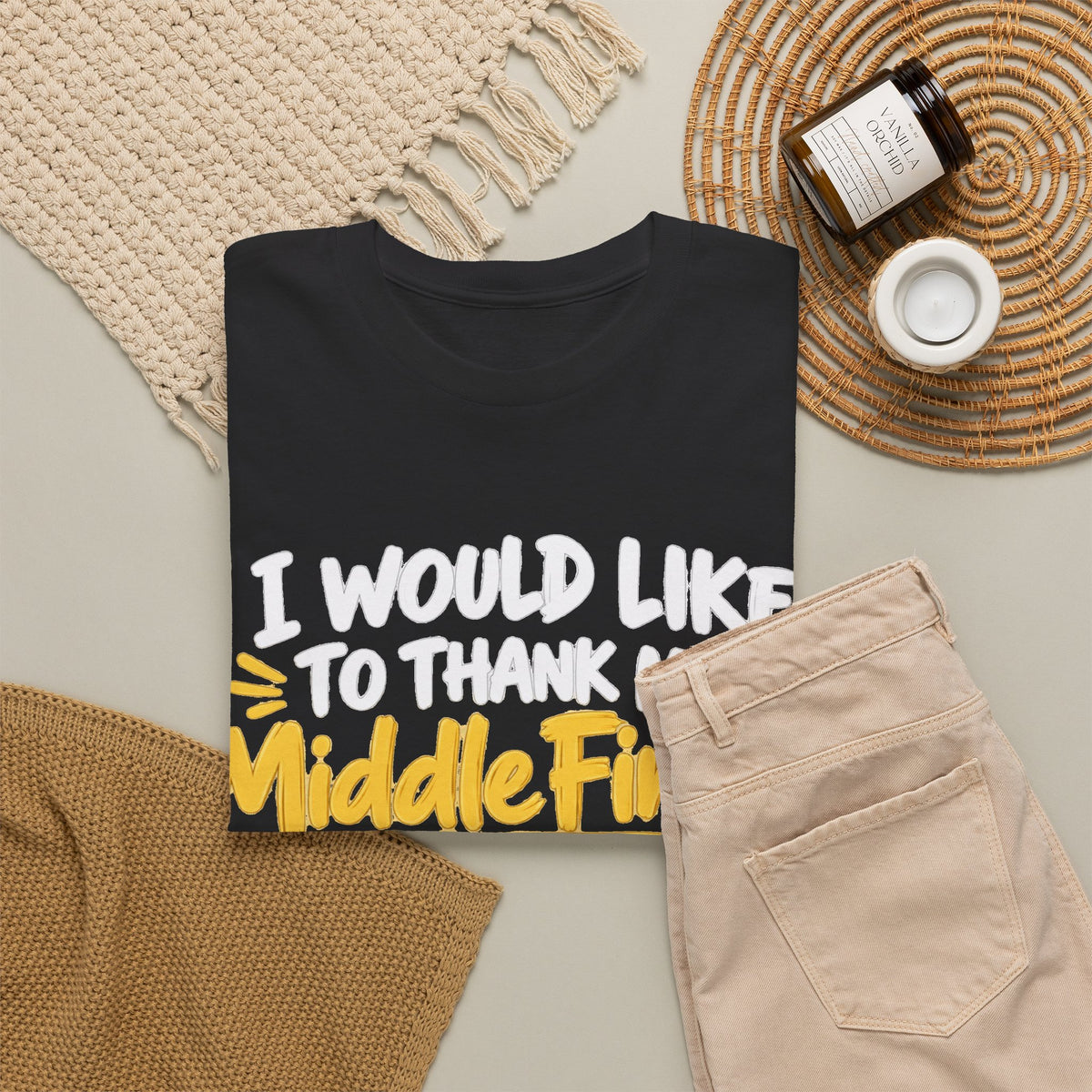 Middle Finger Thank You Tee — Funny Sarcastic Graphic T-Shirt