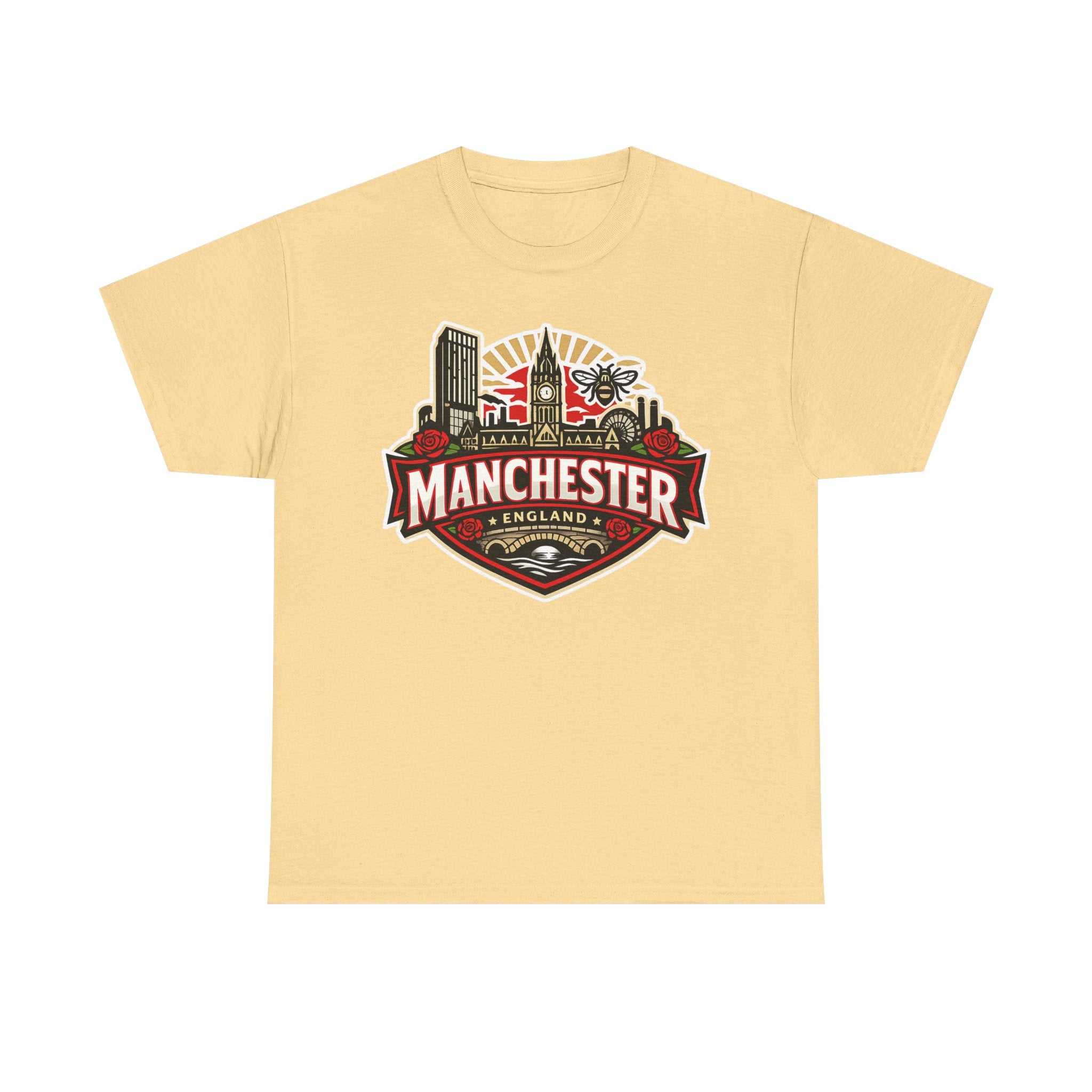 Manchester England Skyline T-Shirt — Vintage City Crest Tee