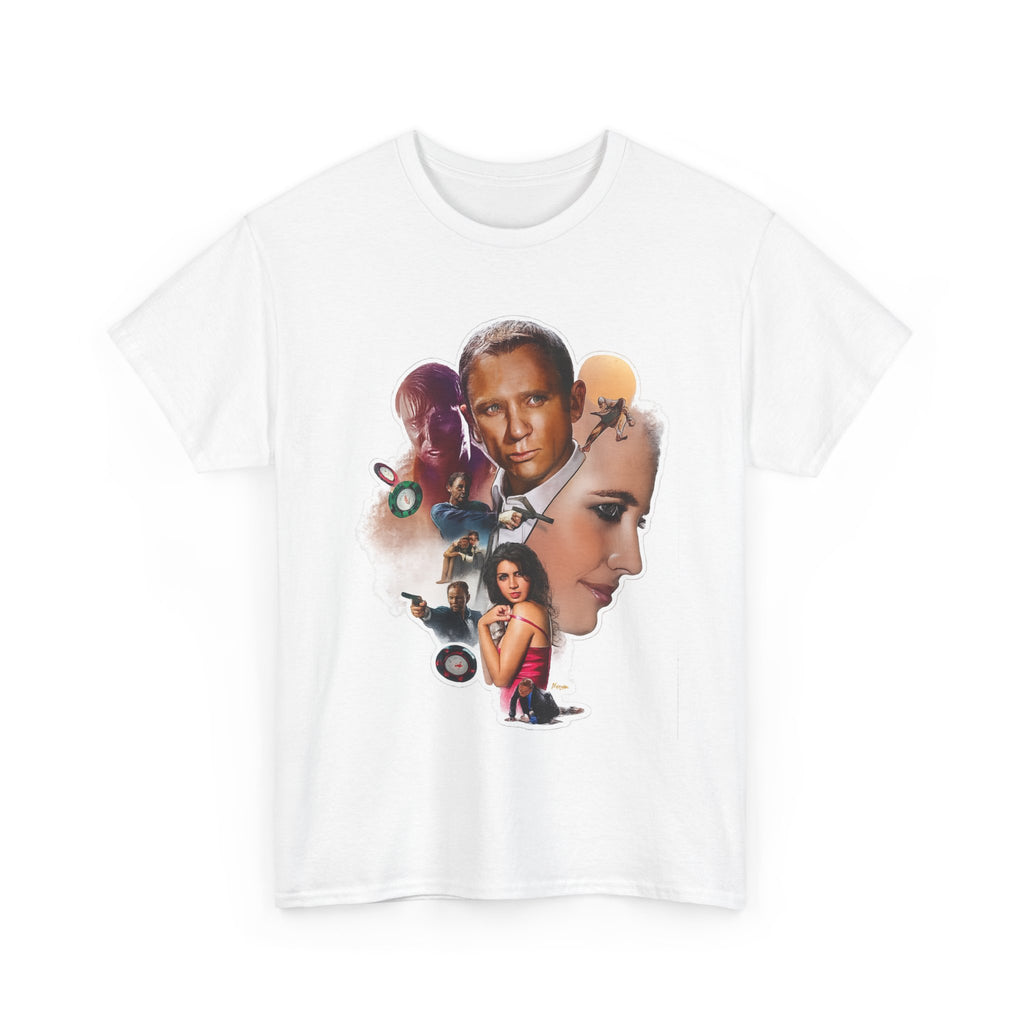 Jame Bond Movie Collage T‑Shirt — Vintage Film Noir Portrait Tee