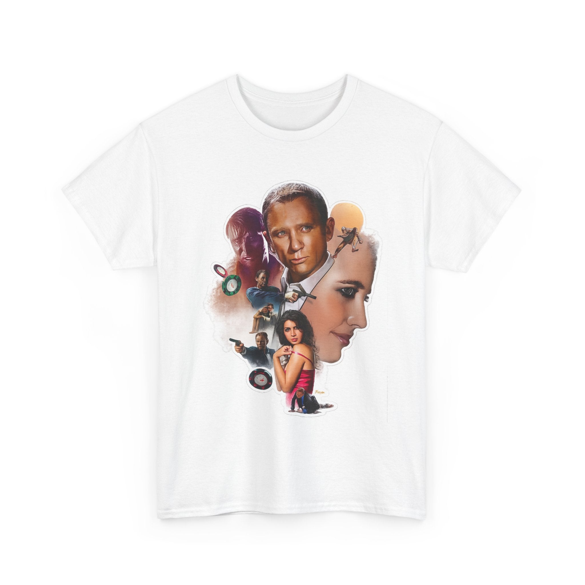 Jame Bond Movie Collage T‑Shirt — Vintage Film Noir Portrait Tee