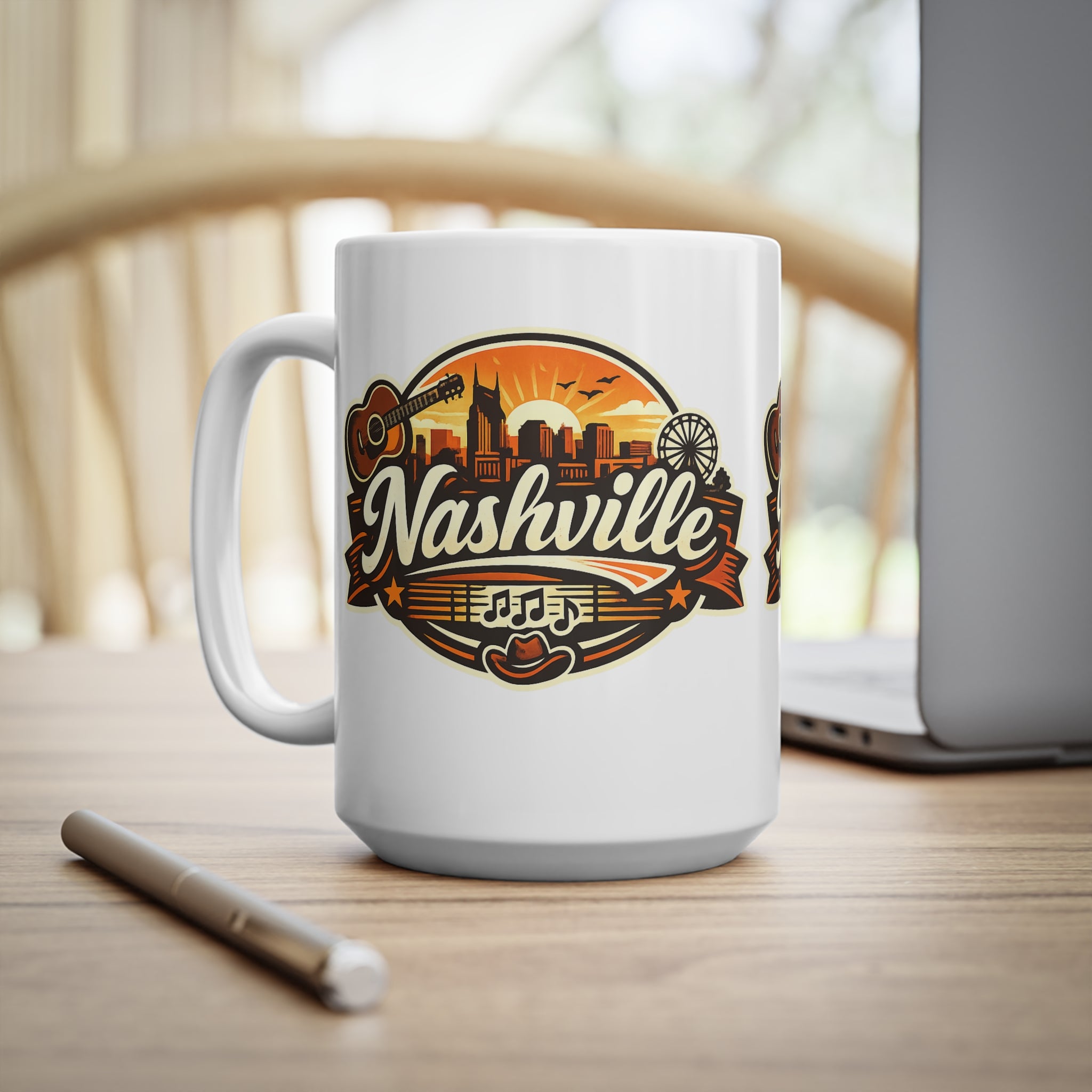 Nashville Ceramic Coffee Cups, 11oz, 15oz