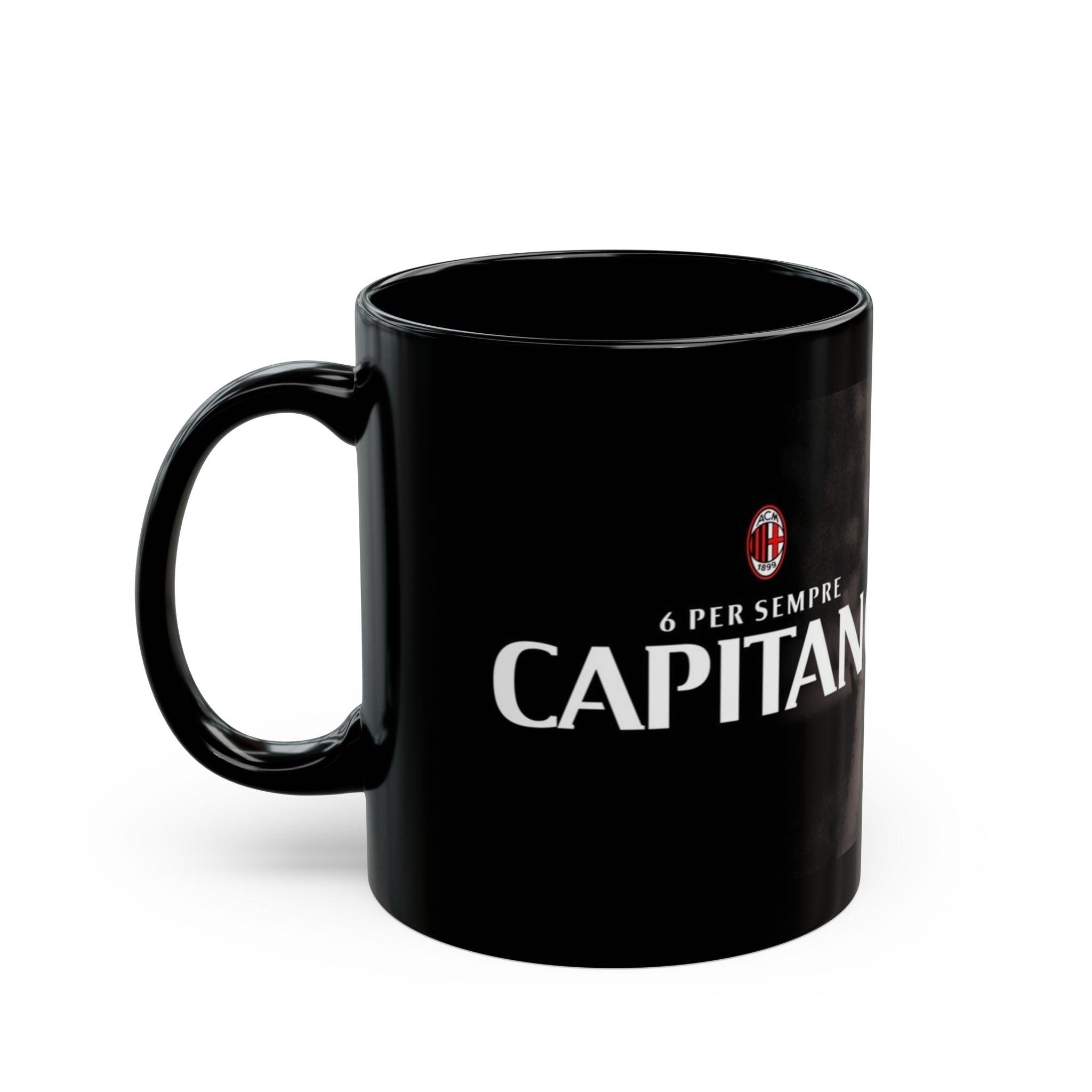 Franco Baresi AC Milan Tribute Black Mug – Vintage Trophy Celebration (11oz/15oz)