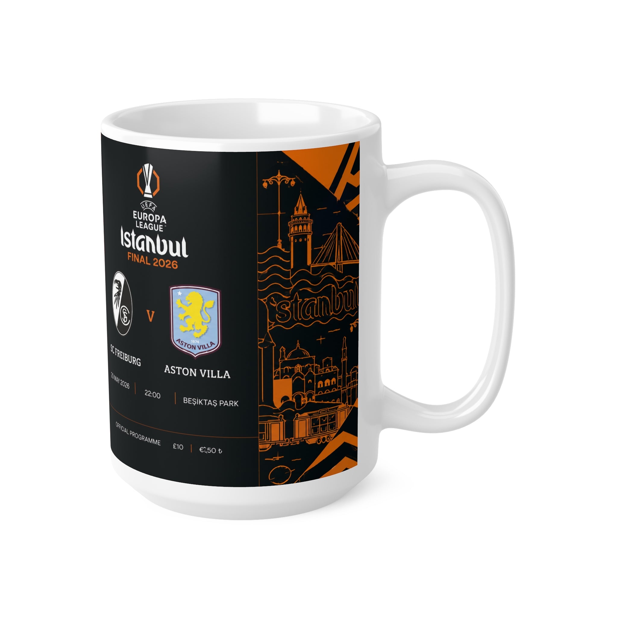 2026 Europa League Final Programme Cover Inspired Ceramic Coffee Cup (11oz/15oz)