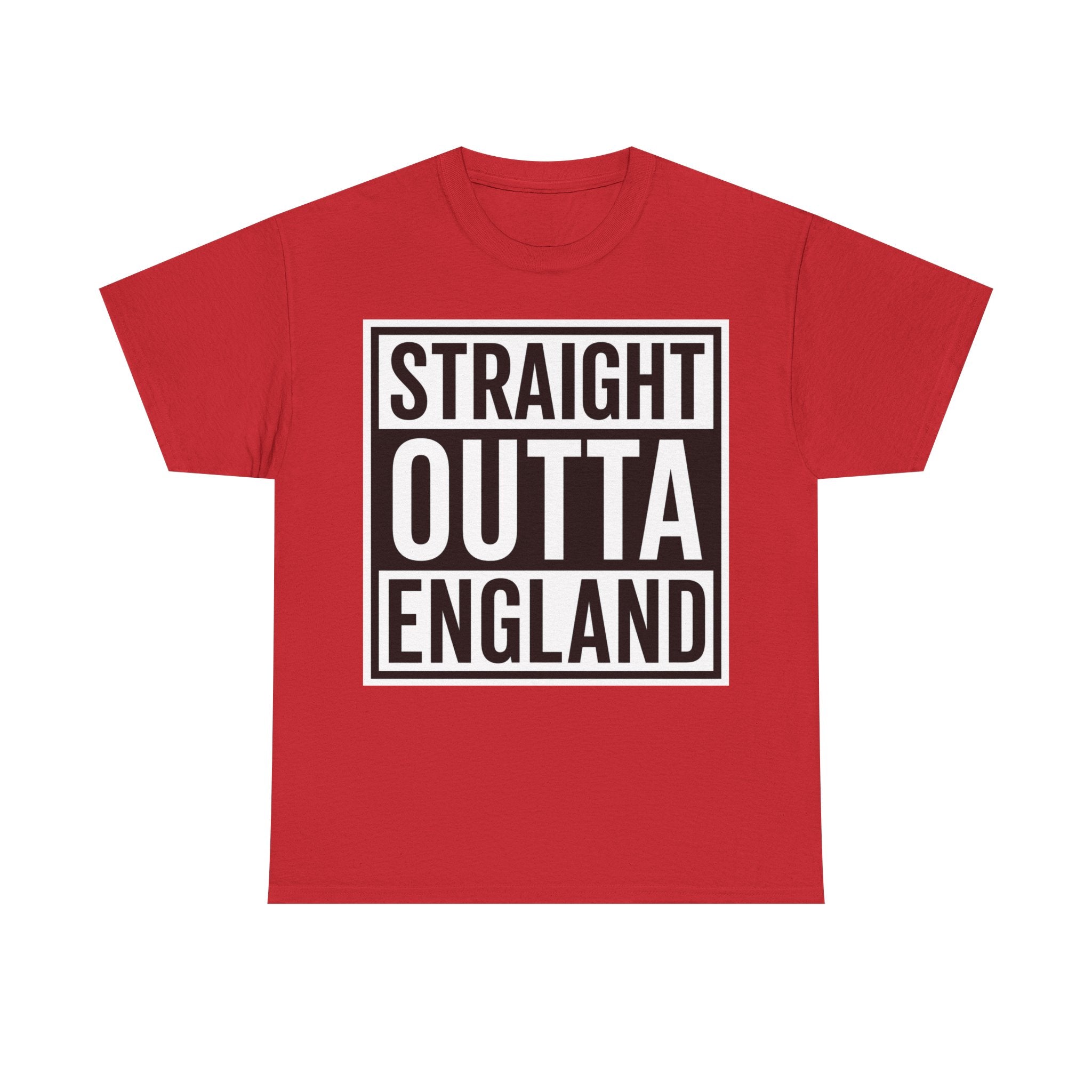 Straight Outta England T-Shirt — Bold Black Typography Tee for Brits & Expats