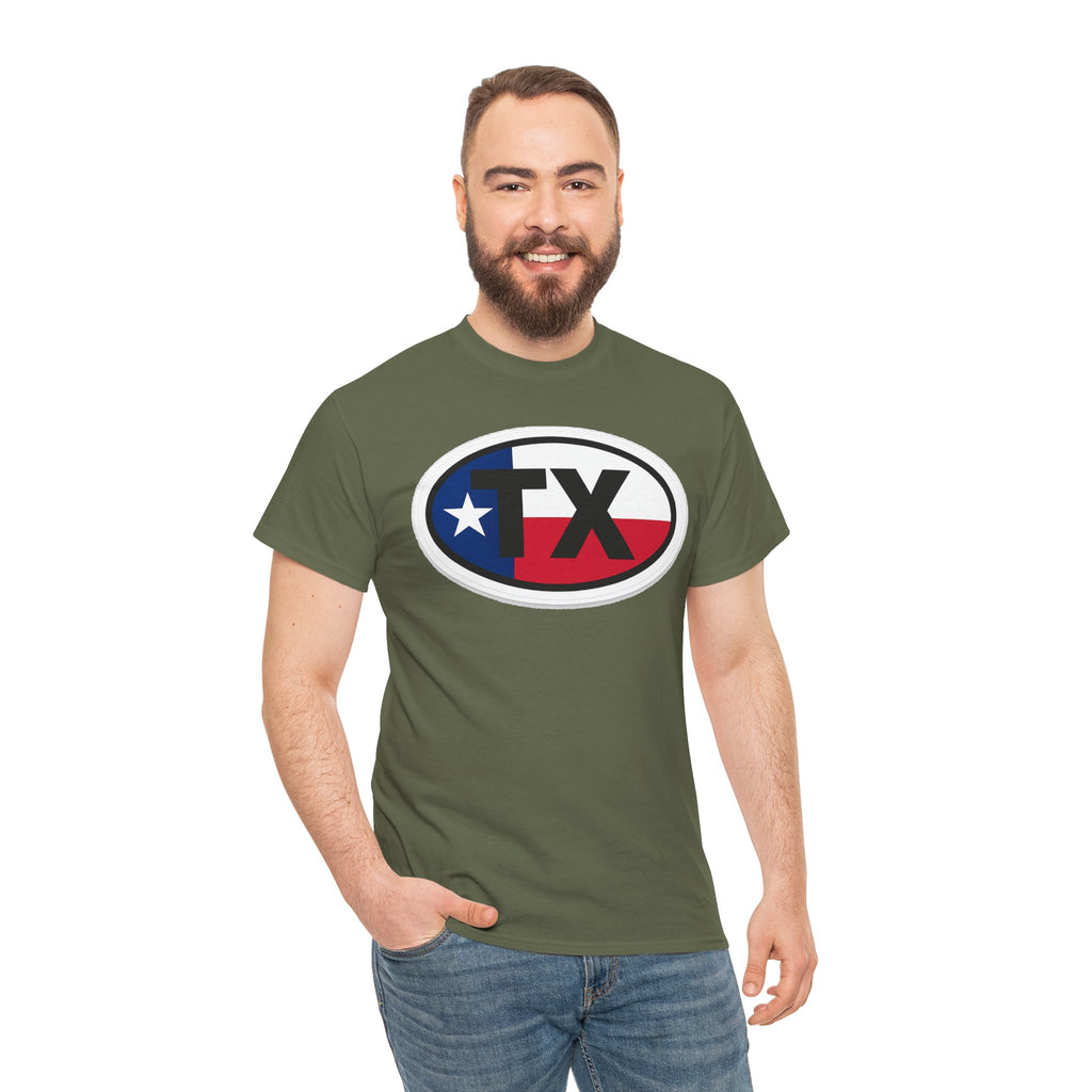 Texas Flag TX Oval T-Shirt — Patriotic Lone Star Tee