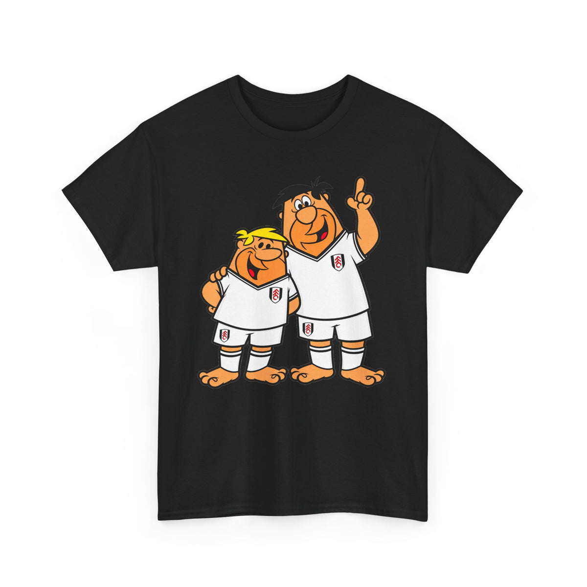 Fulham Flintstones Fred & Barney Cartoon Cotton T-Shirt Tee - Vintage Flintstones-Style Brothers Shirt