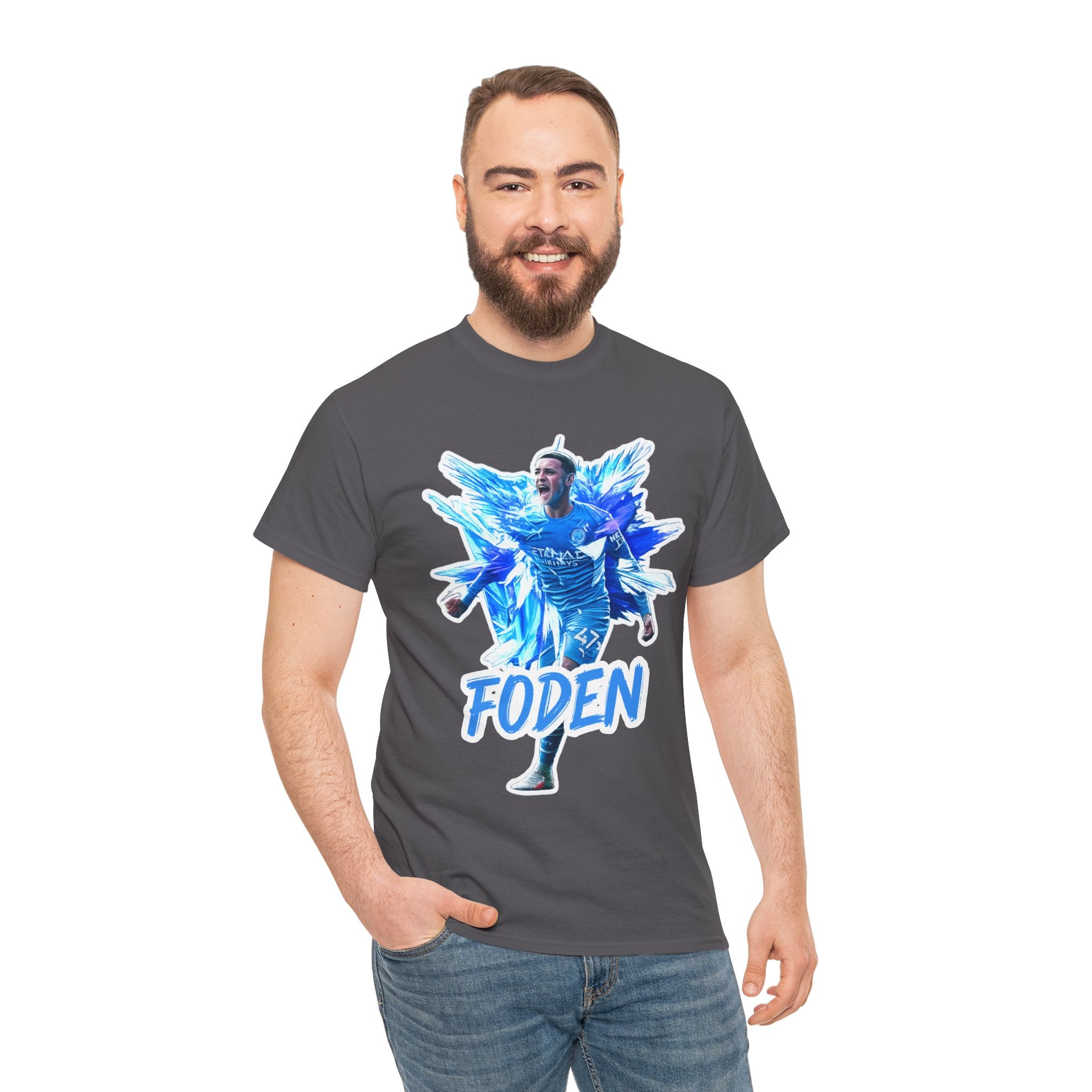 Phil Foden Manchester City Soccer T‑Shirt — Blue Graphic Football Fan Tee
