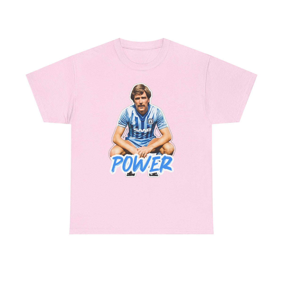 Paul Power Manchester City Legend Player Graphic Tee — Retro Football Jersey Design