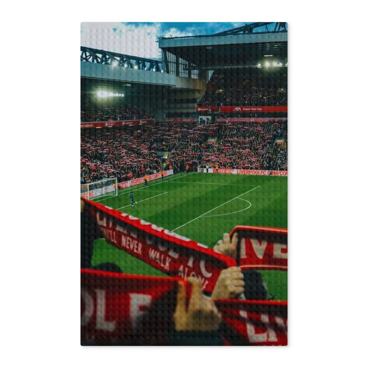 Liverpool Anfield Stadium Waffle Tea Towel — Stadium Crowd Scarf Kitchen Towel