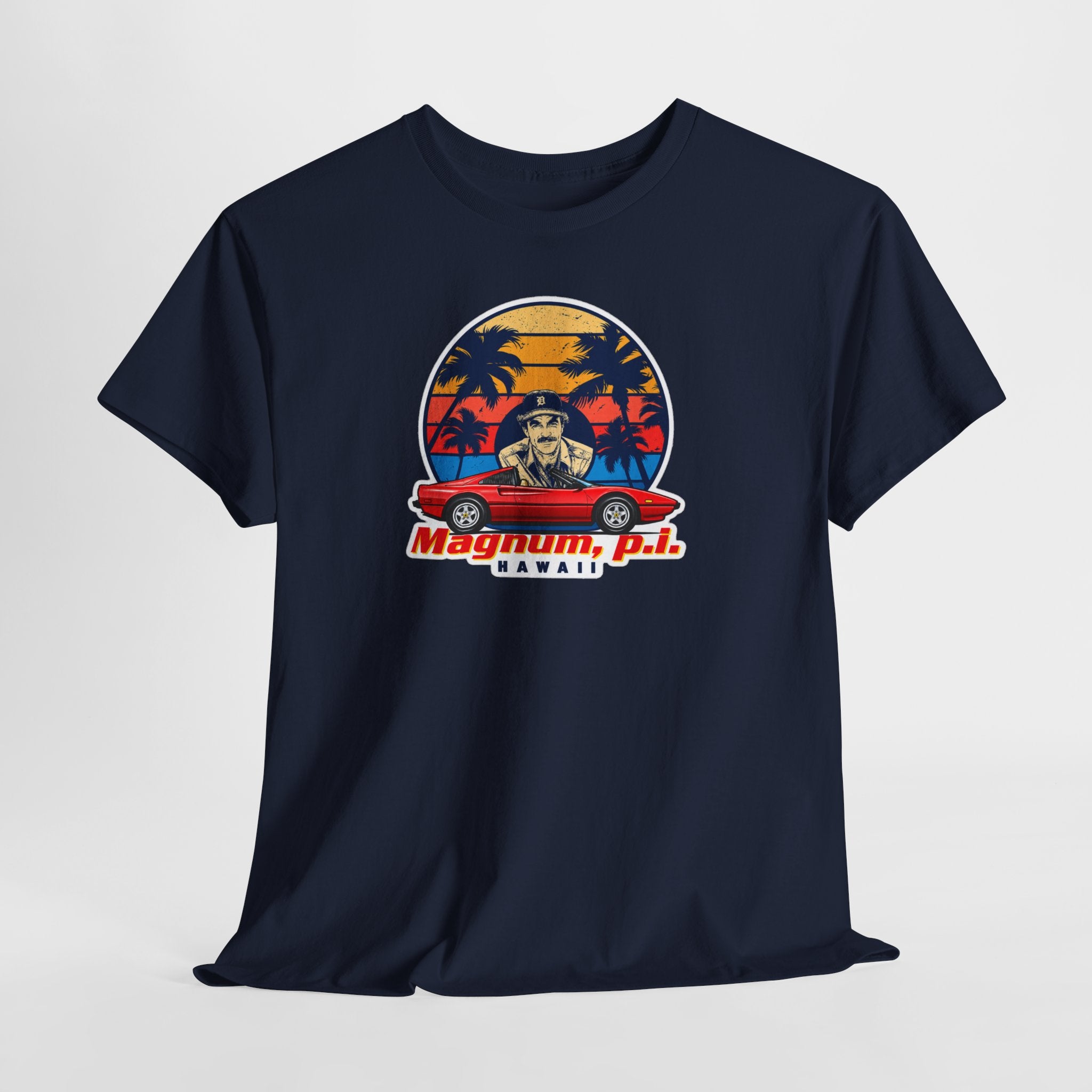 Magnum P.I. Hawaii Retro Sunset Cotton T-Shirt / Tee