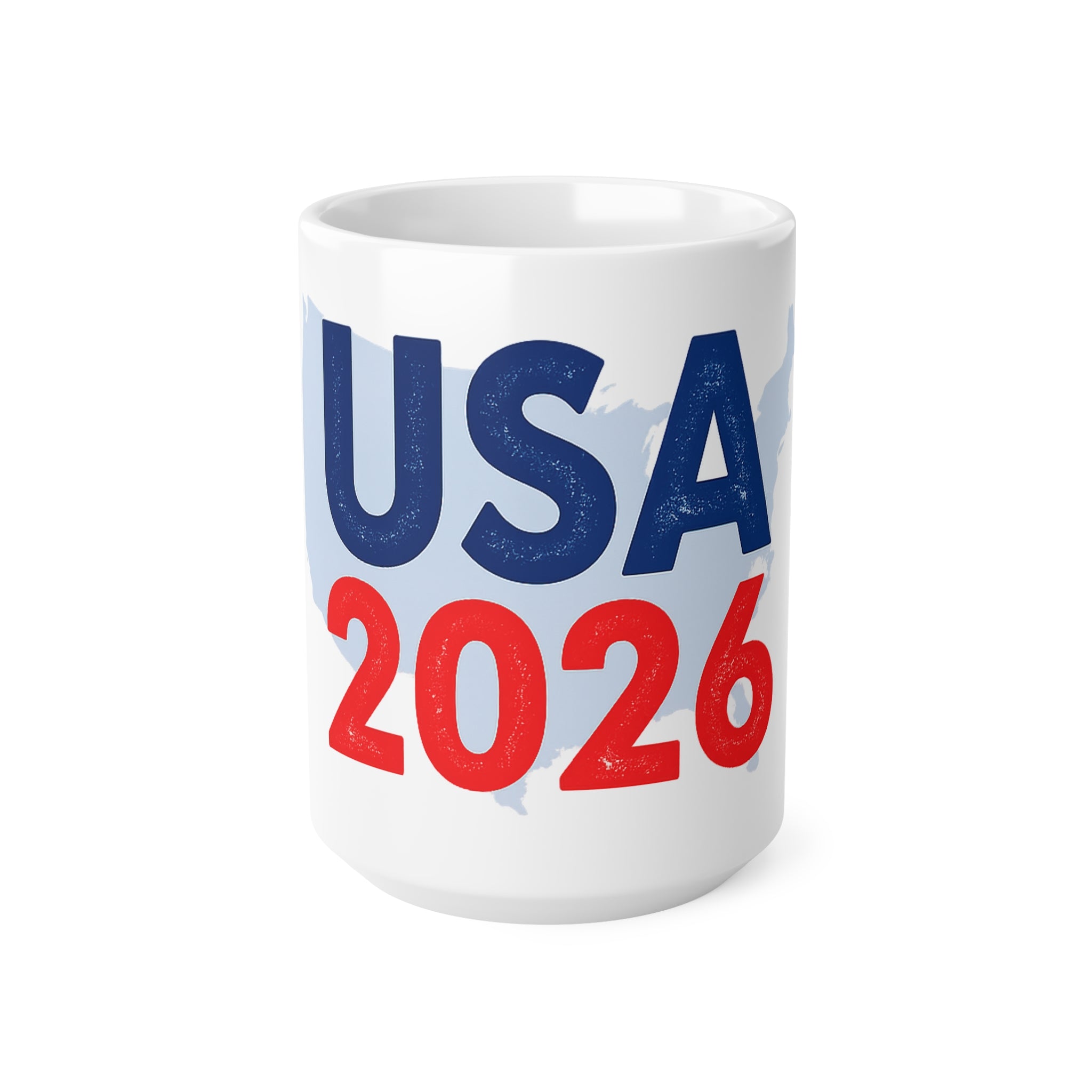 USA 2026 Ceramic Coffee Mug — Patriotic Red & Blue 11oz/15oz