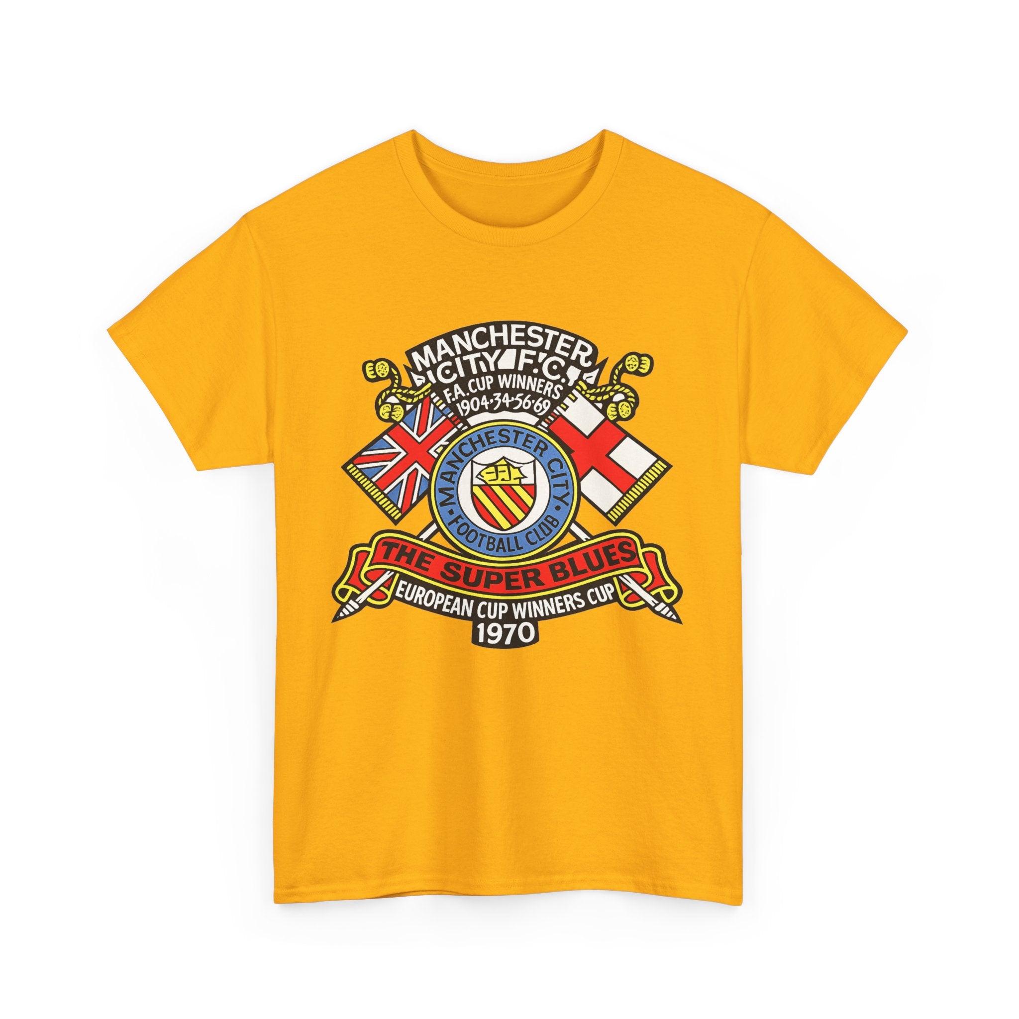 Manchester City Vintage Crest Tee — 'The Super Blues' 1970 European Cup Winners