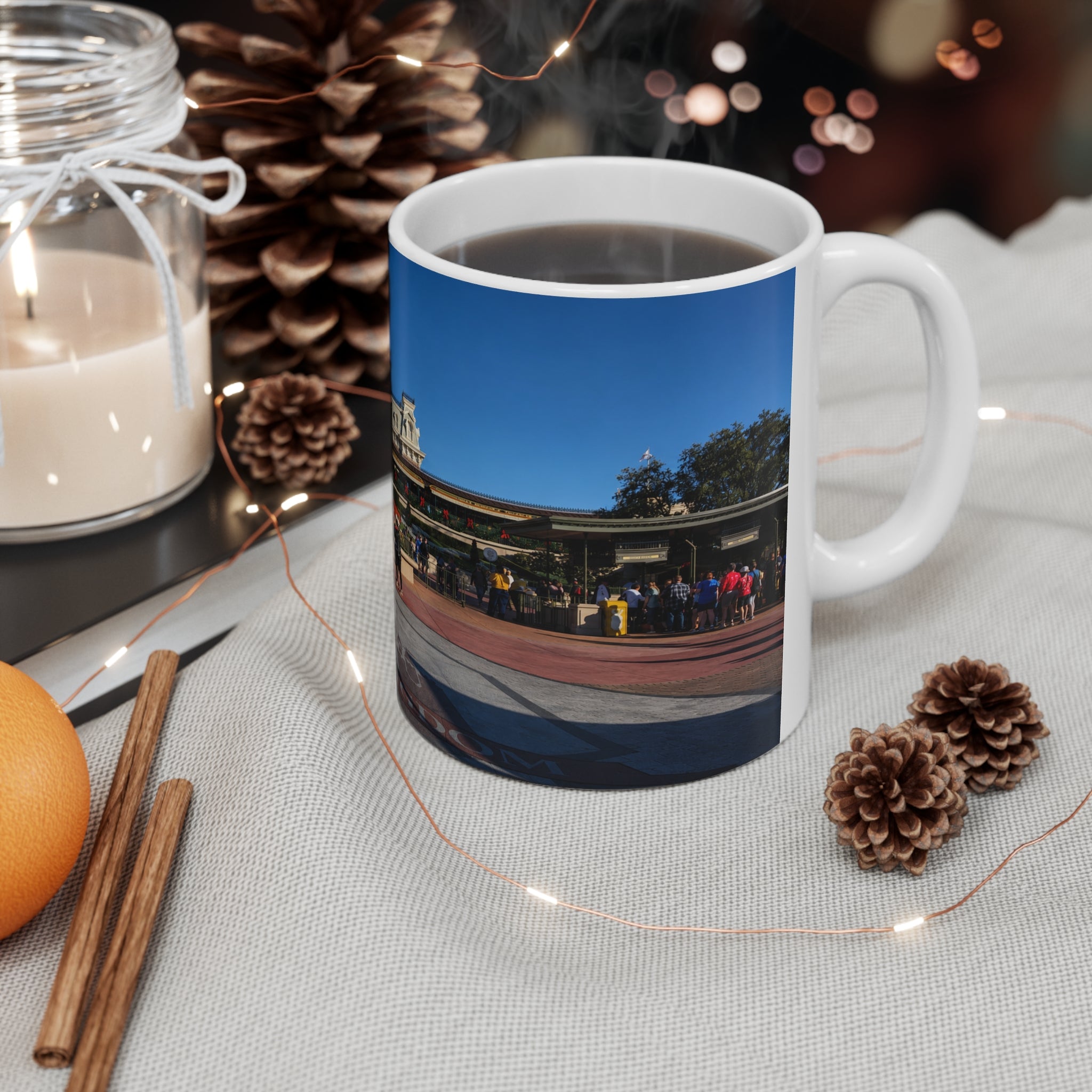 Magic Kingdom Theme Park Entrance Photo Mug — Scenic 11oz/15oz Ceramic Coffee Cup
