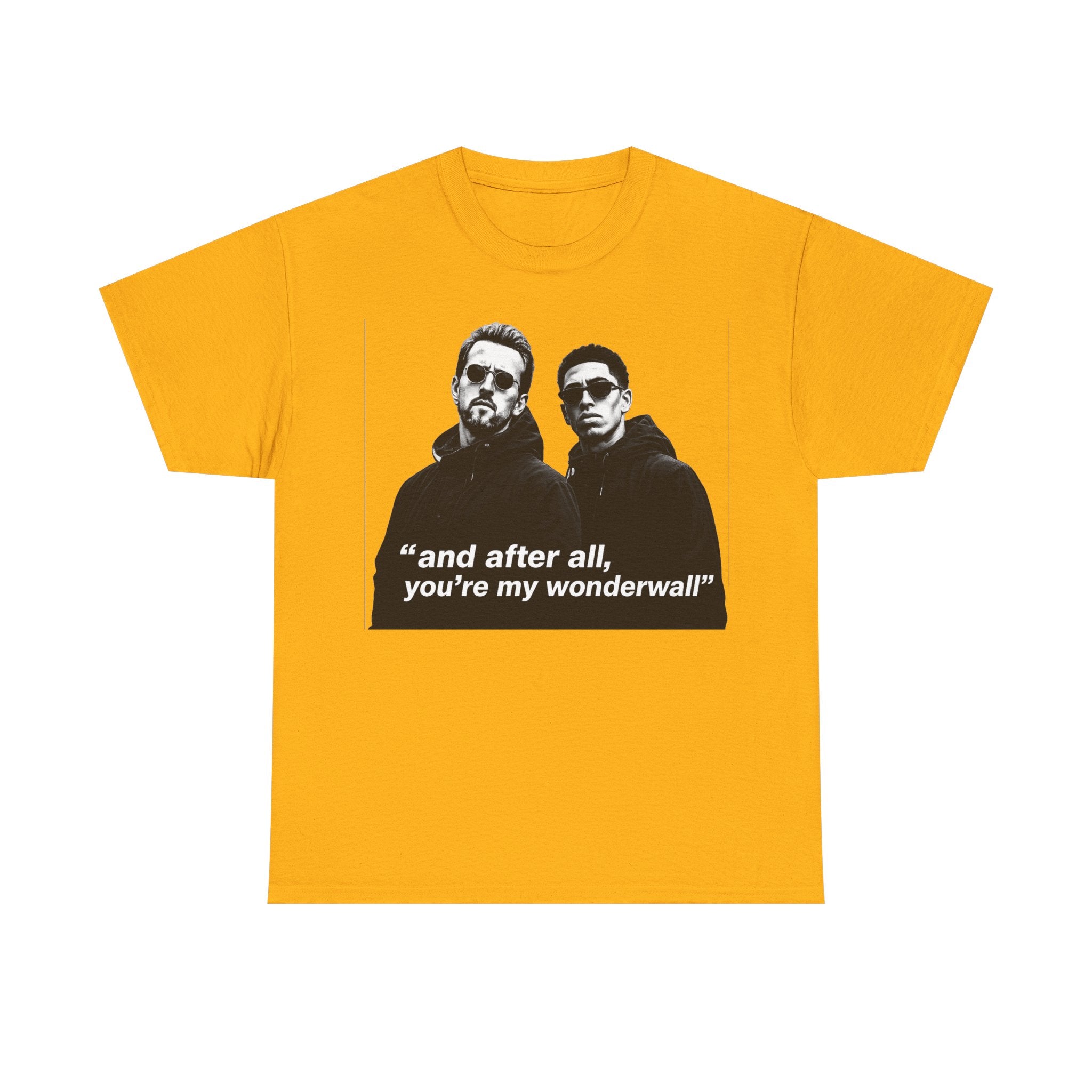 Kane and Bellingham Wonderwall Lyric T-Shirt — ‘and after all, you’re my wonderwall’ Retro Band Tee