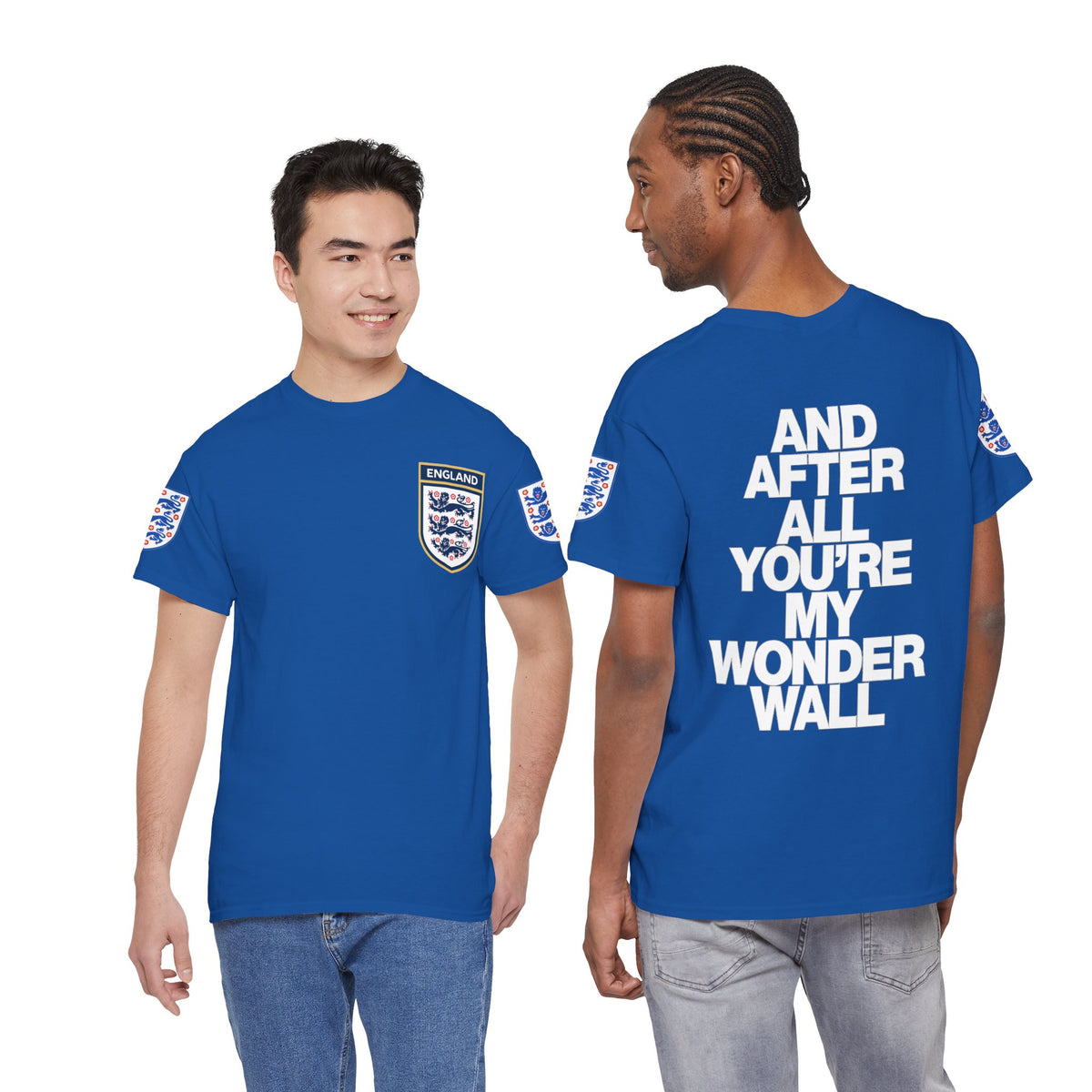 England Football Tee — "And After All You're My Wonderwall" Lyrics Tee