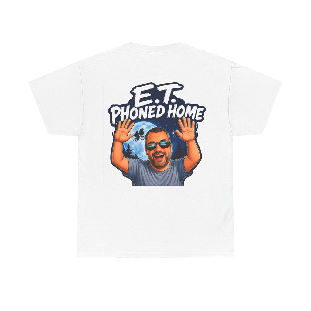 Graphic Tee — "E.T. Phoned Home" Smiling Guy Retro Design