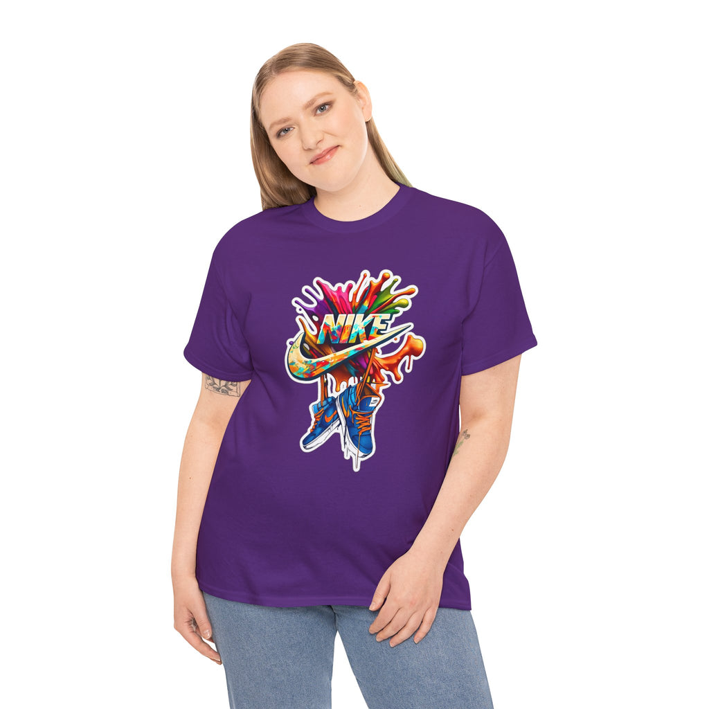 Nike Inspired Splash Graphic Tee — Colorful Sneaker Streetwear T-Shirt