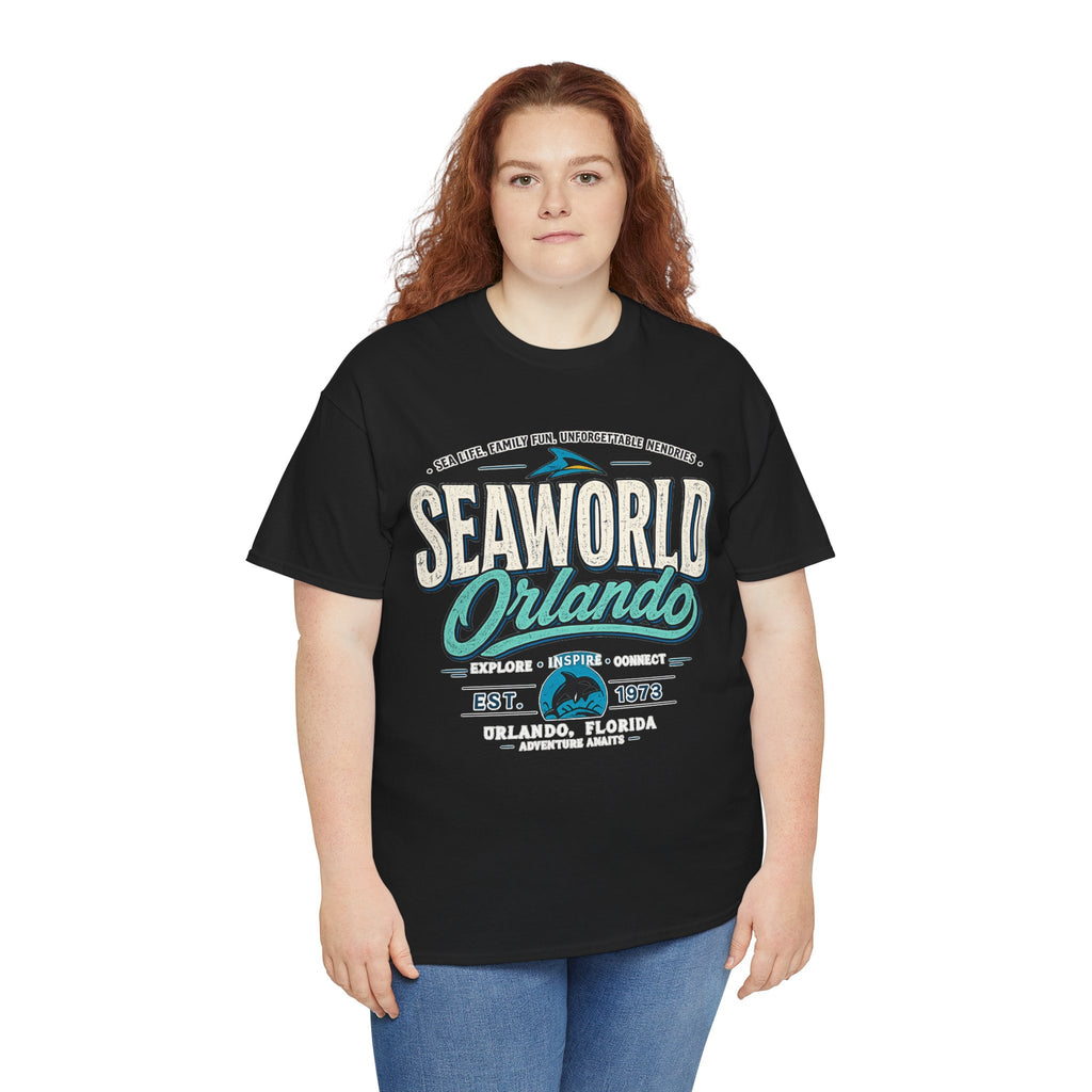 SeaWorld Orlando Graphic Tee — Retro Explore Inspire Connect Vacation Shirt