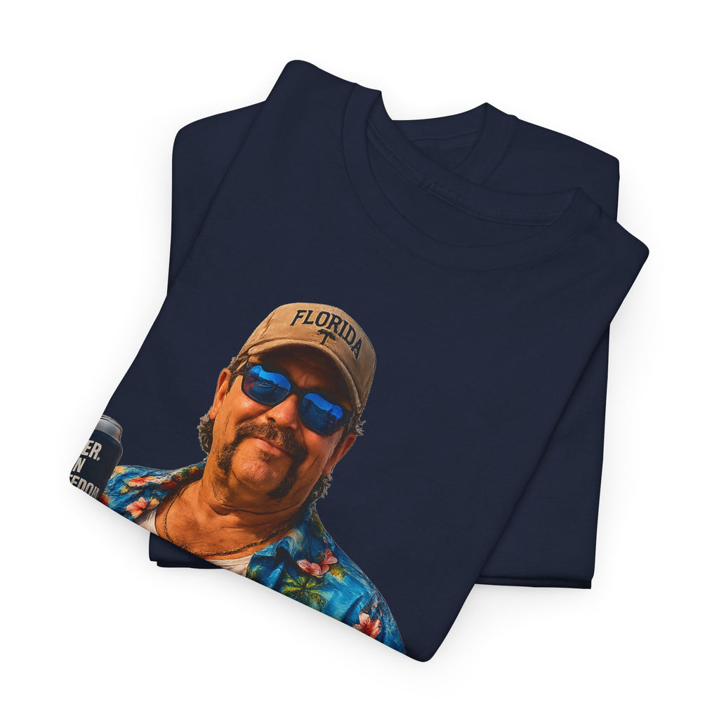Florida Man Graphic Tee — Funny Vacation Shirt with Hawaiian Shirt Design