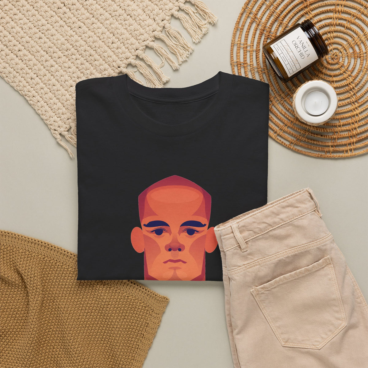Vinny Kompany Manchester City Legend Minimalist Portrait Tee — Bold Stylized Face Graphic T-Shirt