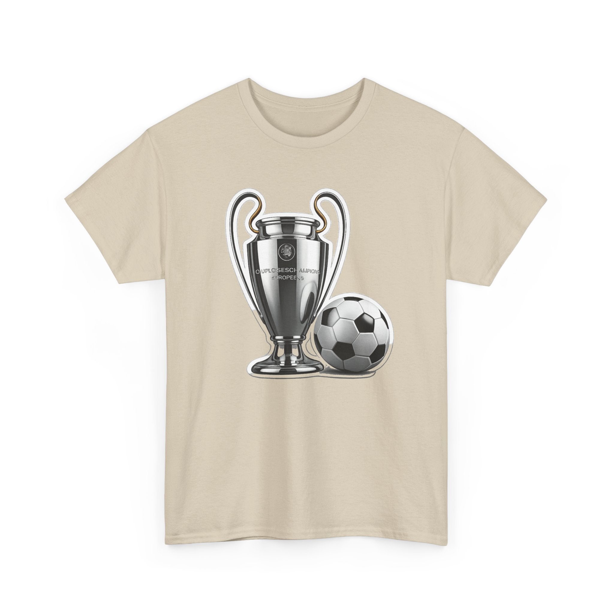European Cup / Champions League Trophy & Ball Graphic Cotton T-Shirt