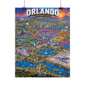 Orlando Map Poster – Colorful Aerial City Map of Orlando, Florida (Rolled Poster)