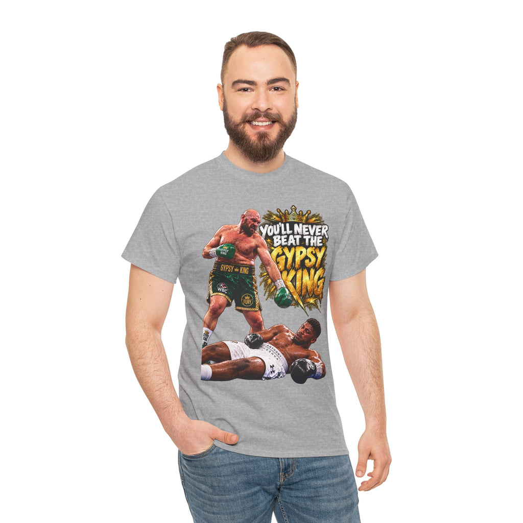 Boxing Graphic Tee – "You'll Never Beat the Gypsy King" Fight Shirt