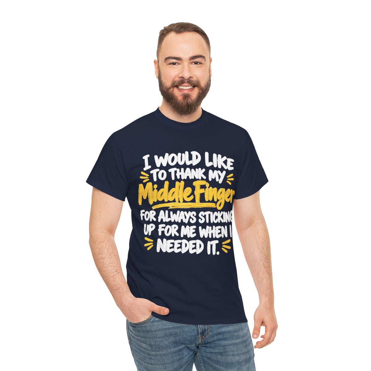 Middle Finger Thank You Tee — Funny Sarcastic Graphic T-Shirt