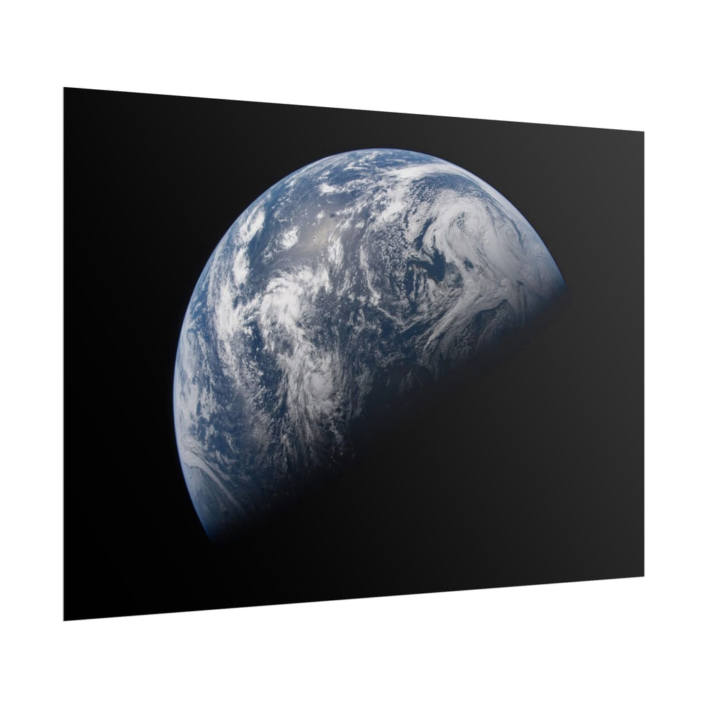 Earth from Space Poster — Atmospheric Blue Planet Photography Wall Art