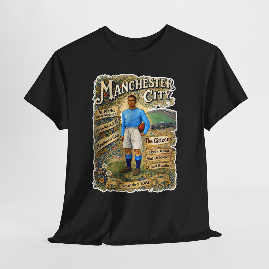 Manchester City Vintage Football Tee — Retro Soccer Graphic T-Shirt