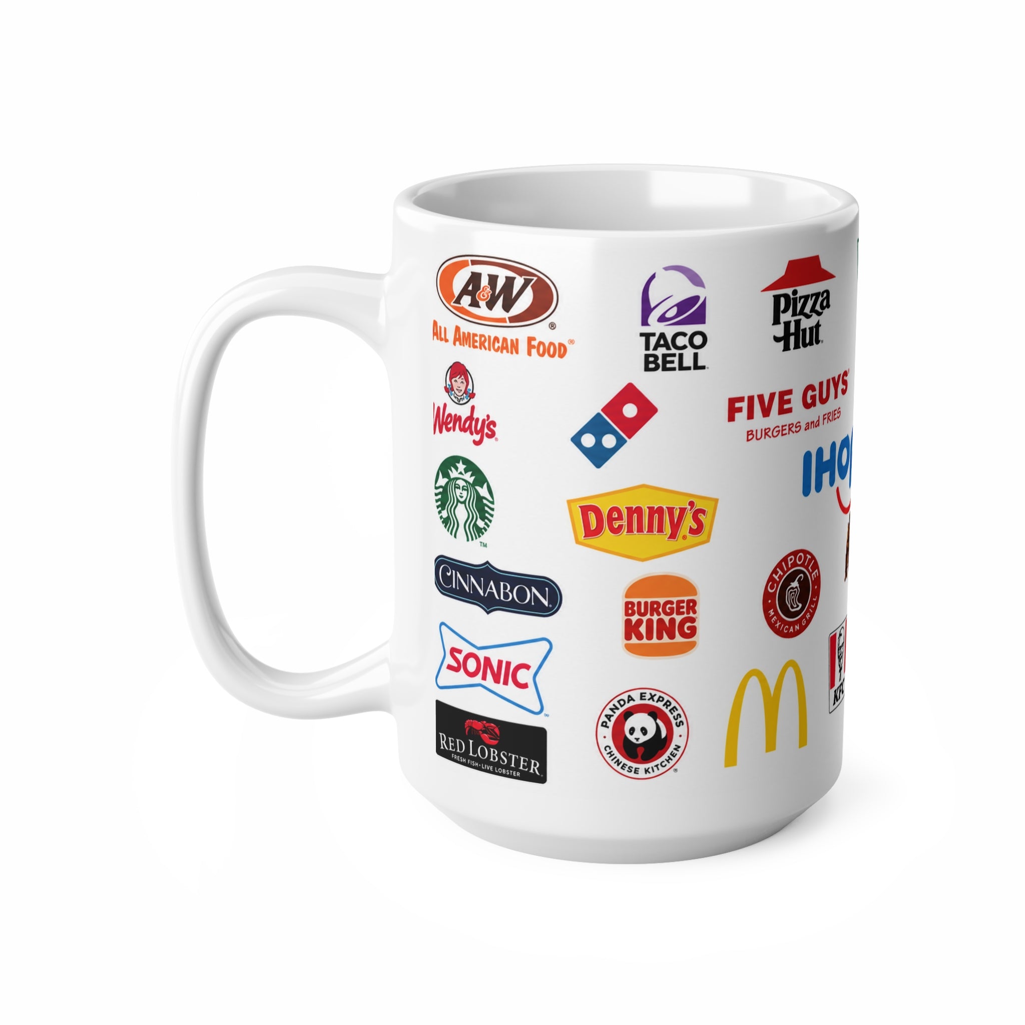 American Fast Food Chain Logos Ceramic Coffee Mug — 11oz & 15oz Collage