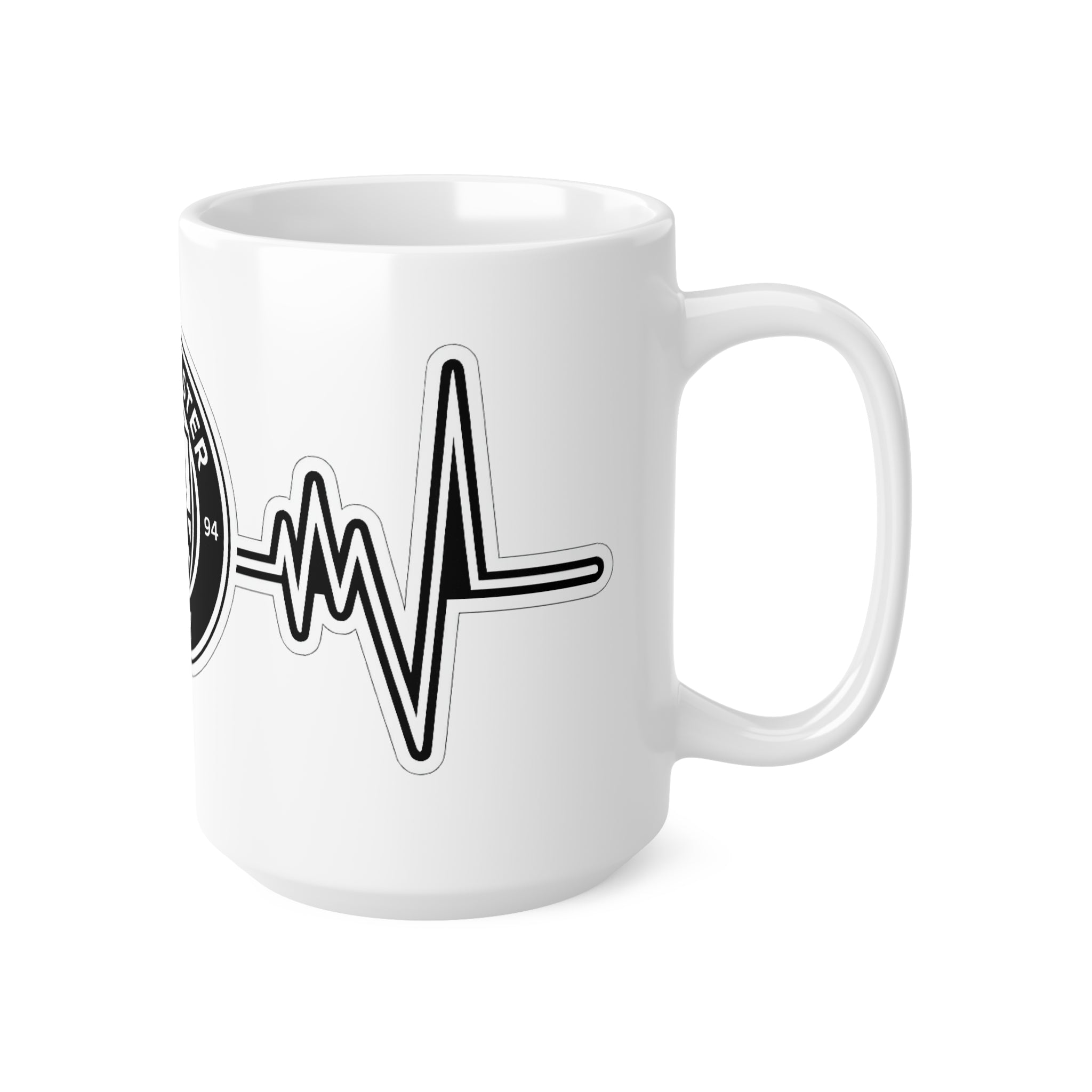 Manchester City Heartbeat Mug — Ceramic Coffee Cup (11oz & 15oz)