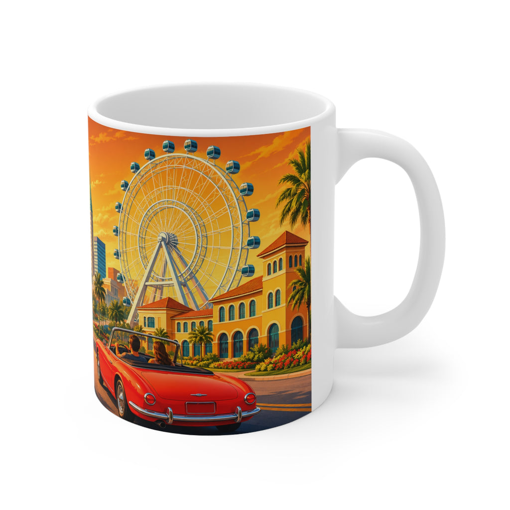 Orlando Florida Retro Sunset Mug — Vintage Theme Park Coffee Cup