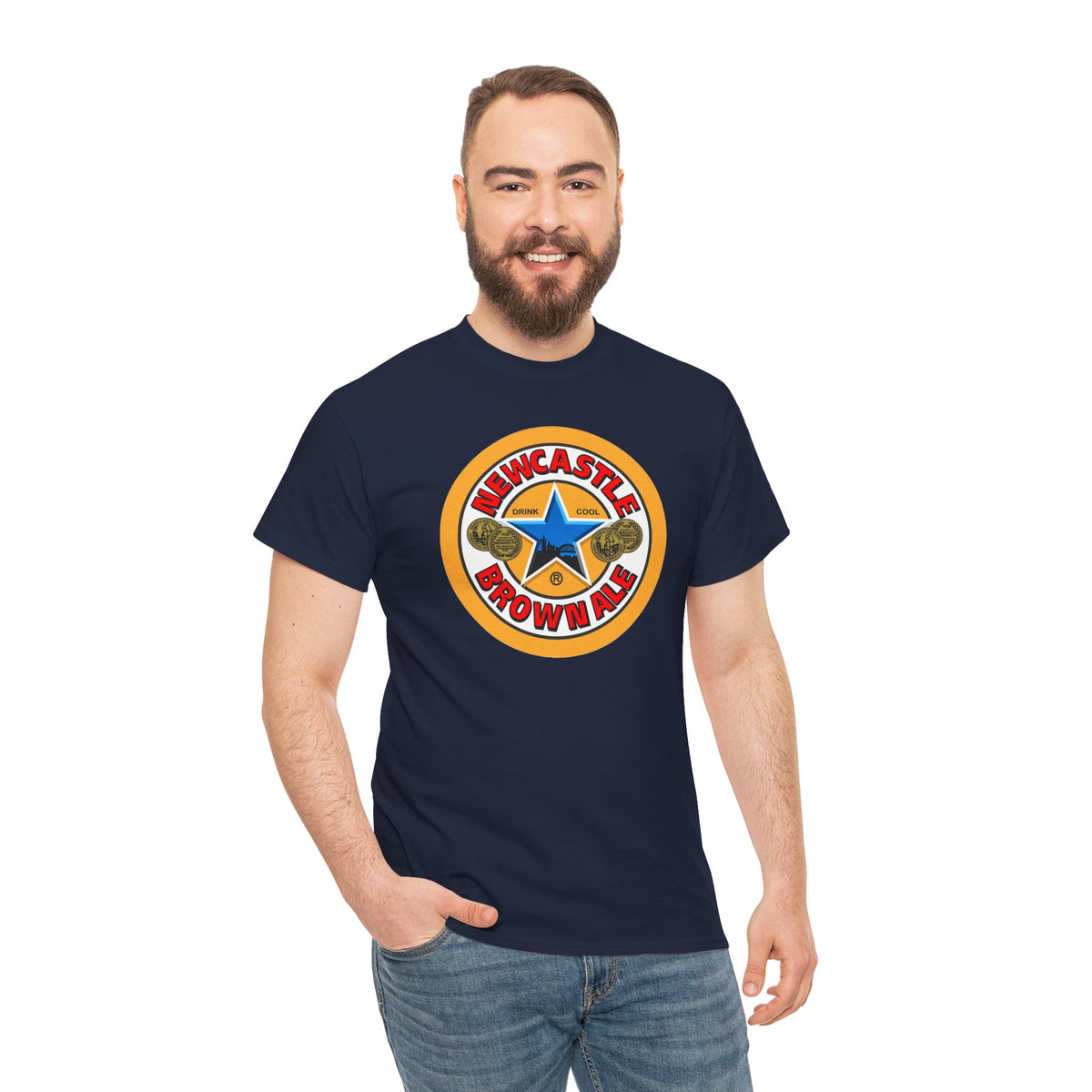 Newcastle Brown Ale Inspired Retro Logo Cotton T-Shirt
