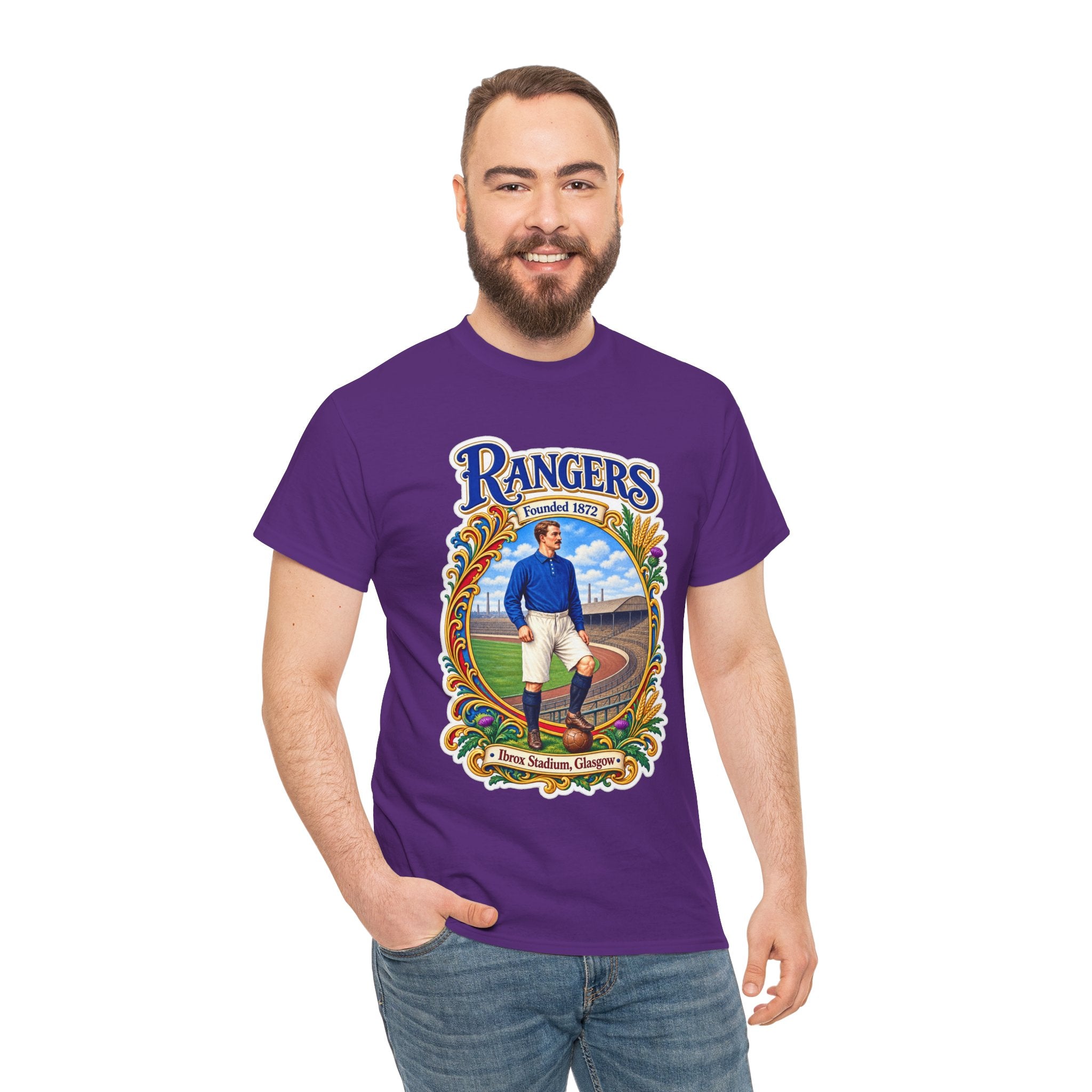Rangers Retro Player Field Graphic Cotton T-Shirt