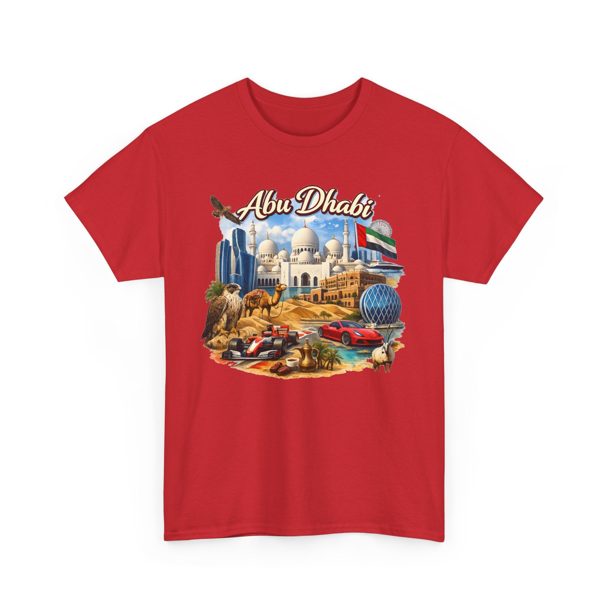Abu Dhabi Landmark Collage T-Shirt — UAE Travel Souvenir Tee