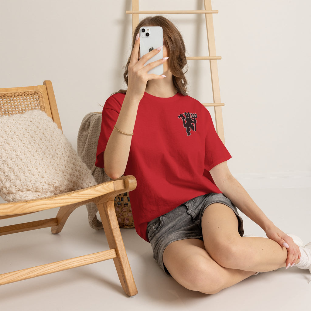 Manchester United Devil Cotton T-Shirt – Retro Trident Football Crest Tee