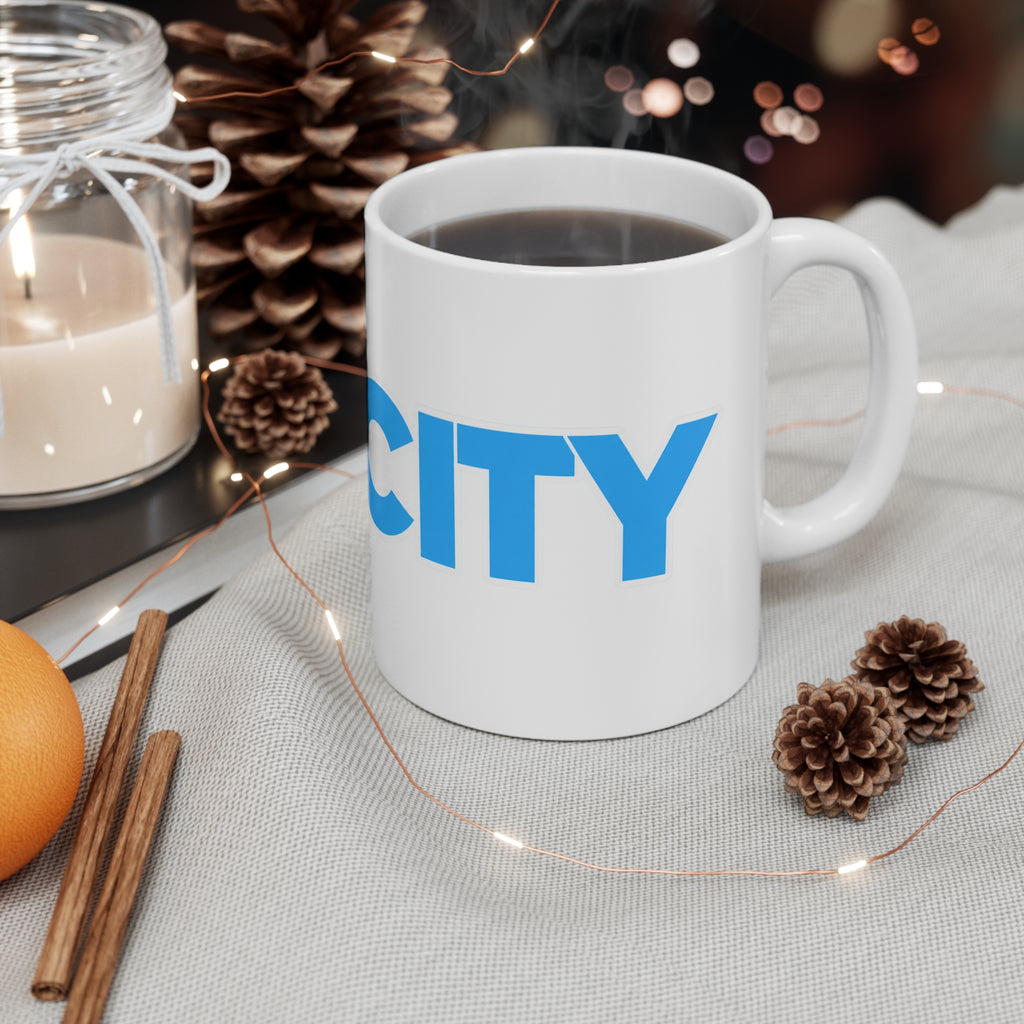 Man City Blue Logo Coffee Mug — Ceramic 11oz & 15oz