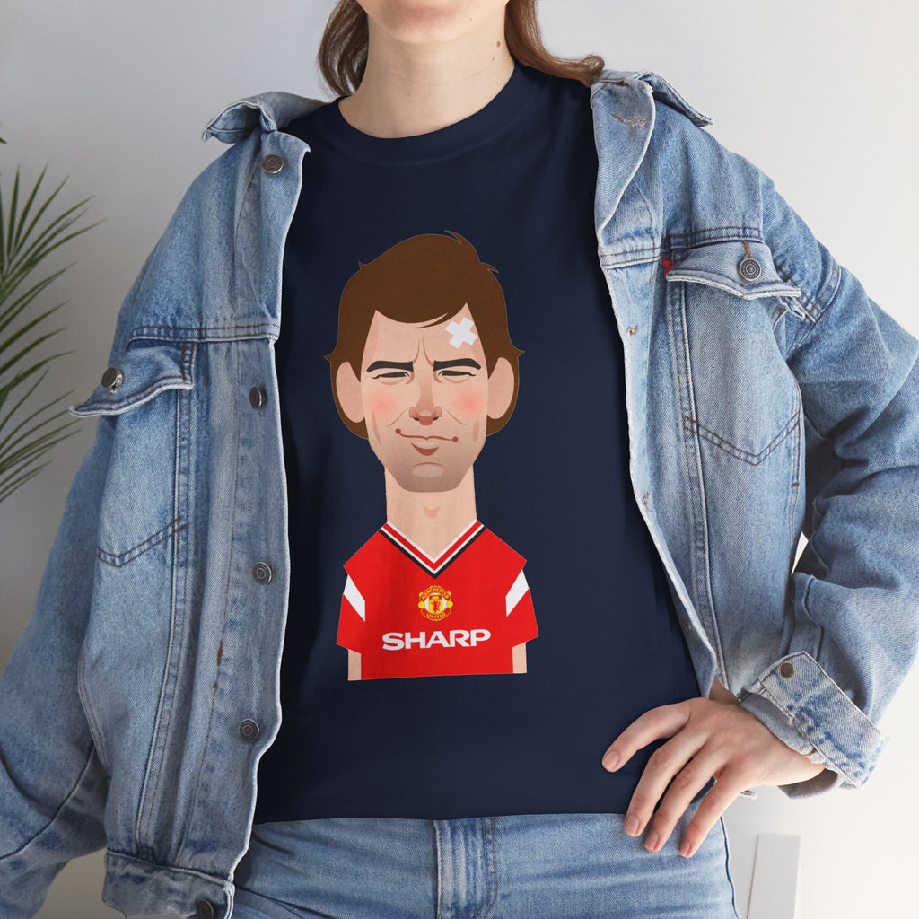 Bryan Robson Manchester United Legend Portrait Cotton T-Shirt