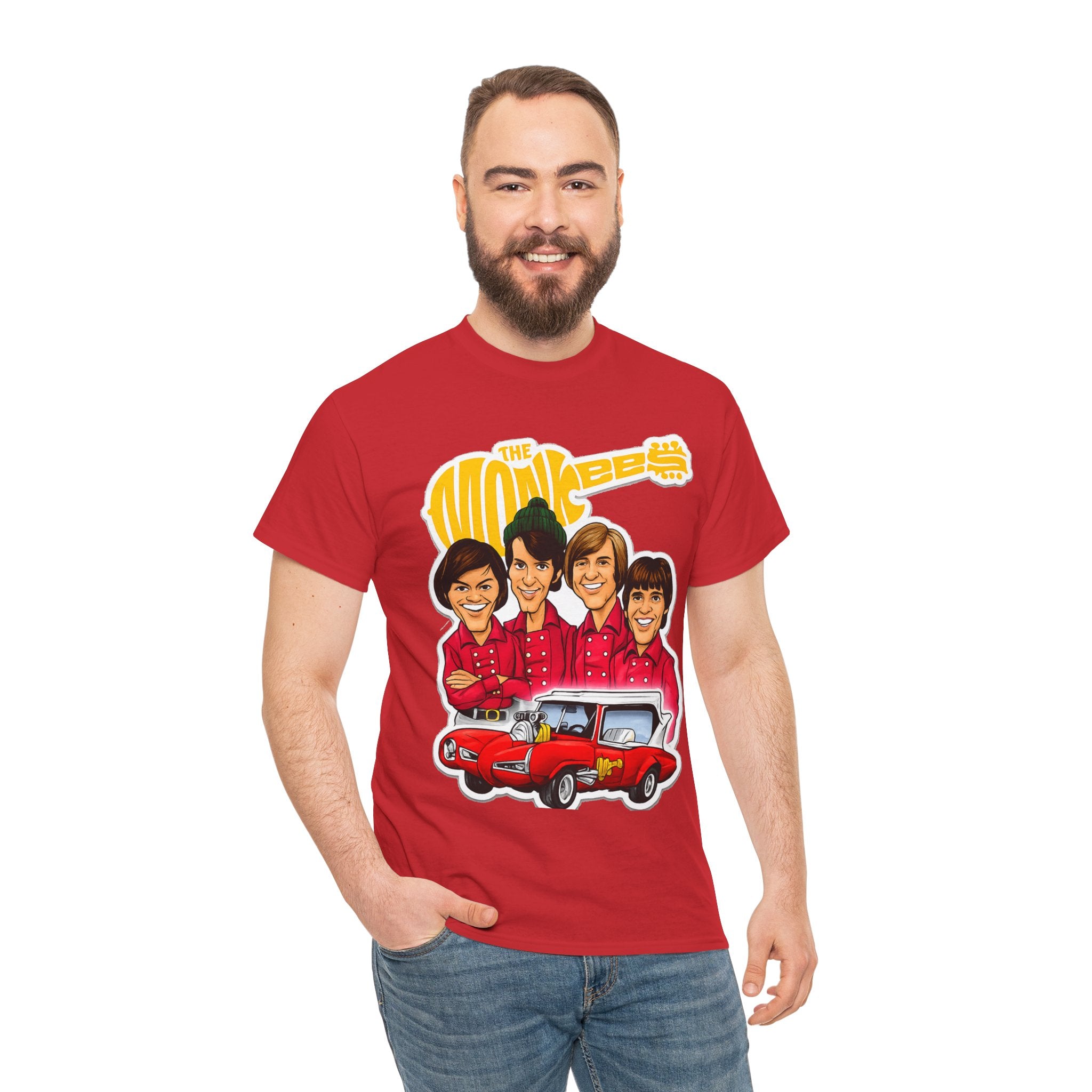 The Monkees Retro Band Tee — Colorful Car Cartoon Graphic