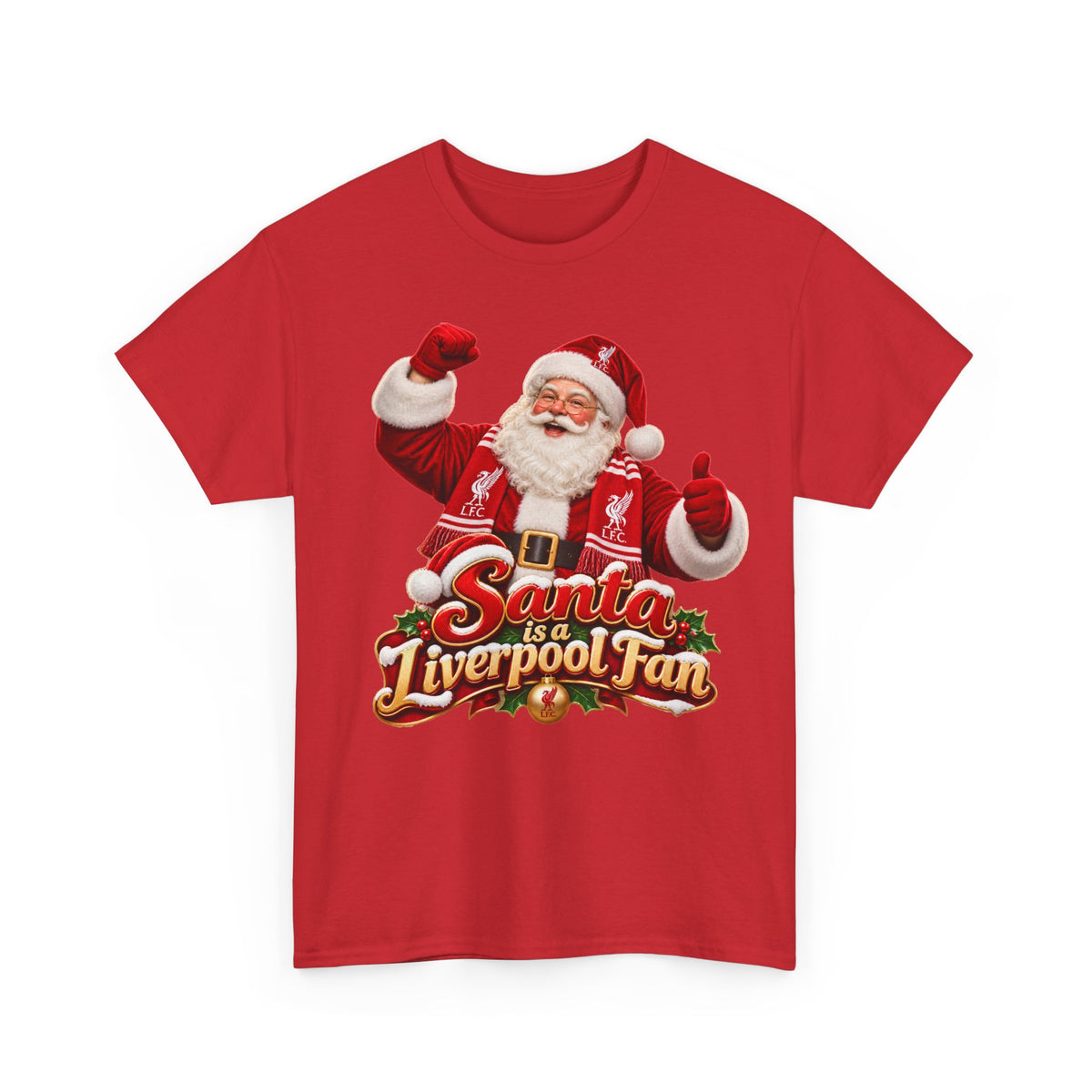 Santa Is a Liverpool Fan T-Shirt — Christmas Liverpool FC Fan Tee