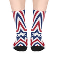 Patriotic Starburst Mid-Length Socks – Red White & Blue Fourth of July Socks