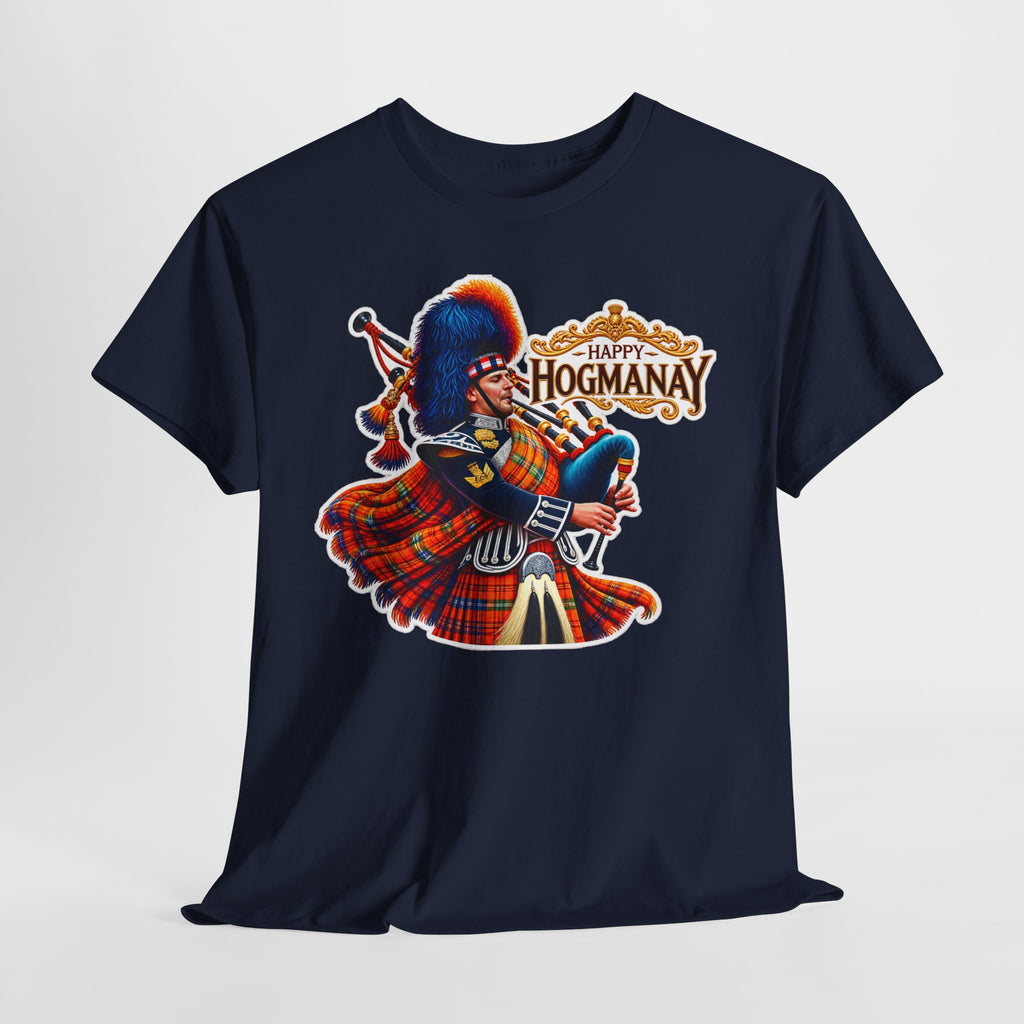 Hogmanay Bagpiper T‑Shirt — Happy Hogmanay Scottish New Year Tee