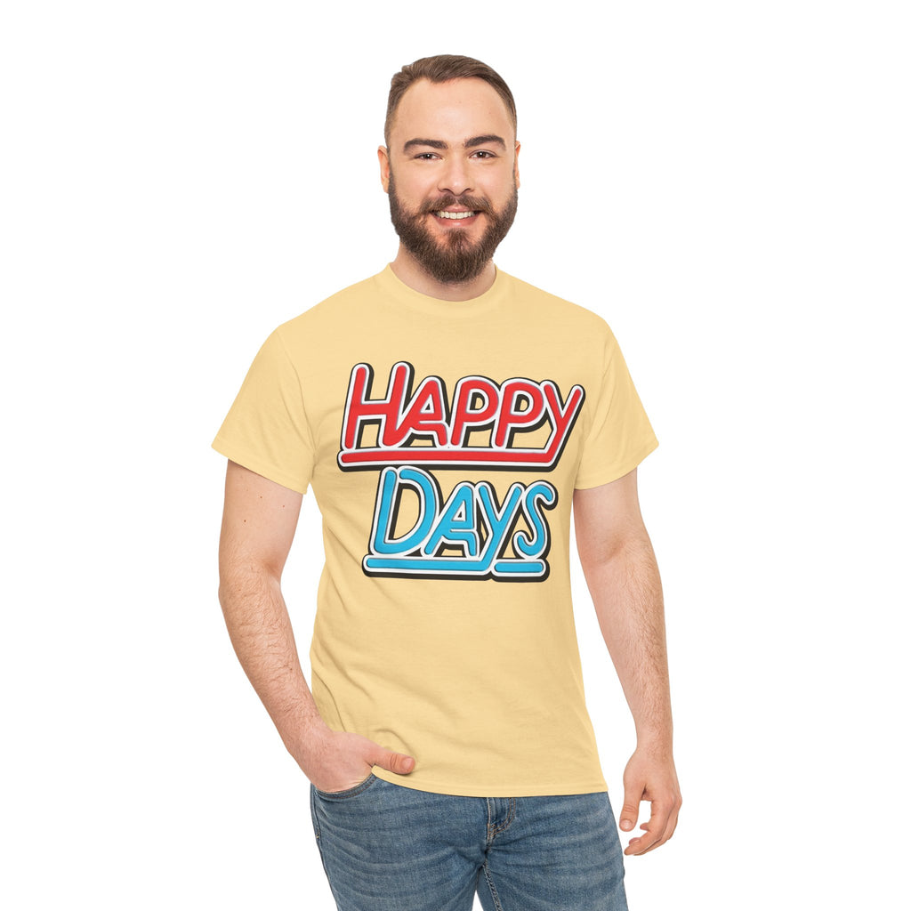 Happy Days T-Shirt — Retro Red & Blue Inspired Graphic Cotton T-shirt