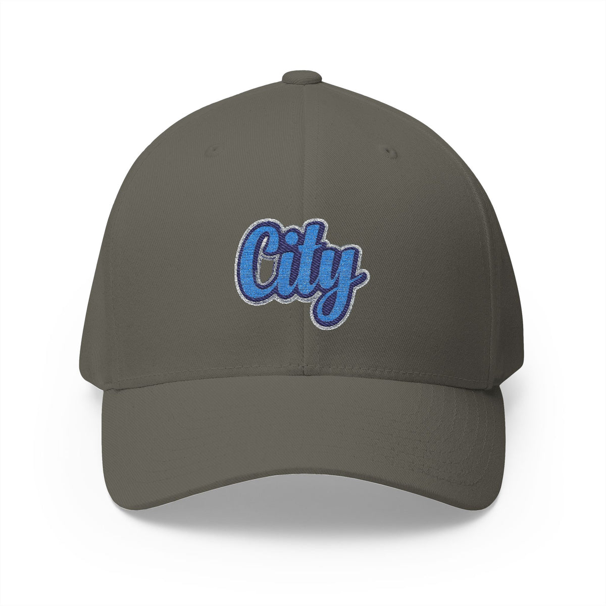 Embroidered "City" Script Closed-Back Baseball Cap