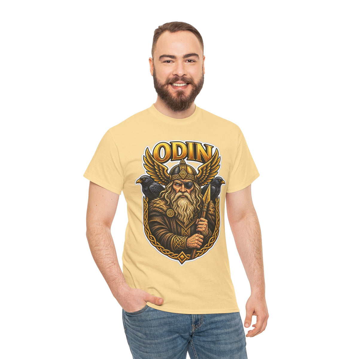 Odin Viking Cotton T-Shirt — Norse God Graphic Tee