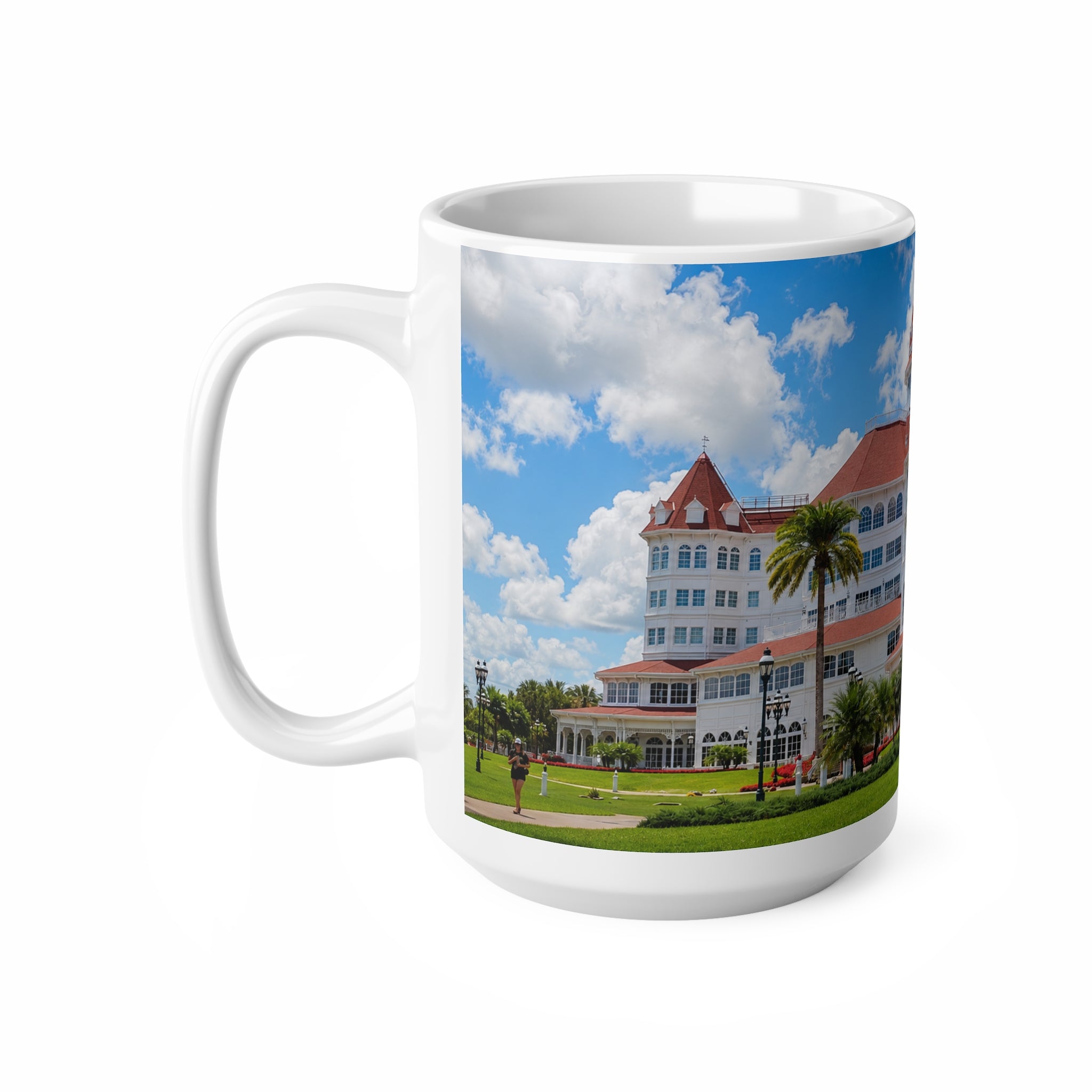 WDW Grand Floridian Hotel Photo Mug — Historic Seaside Villa Ceramic Coffee Cup (11oz, 15oz)